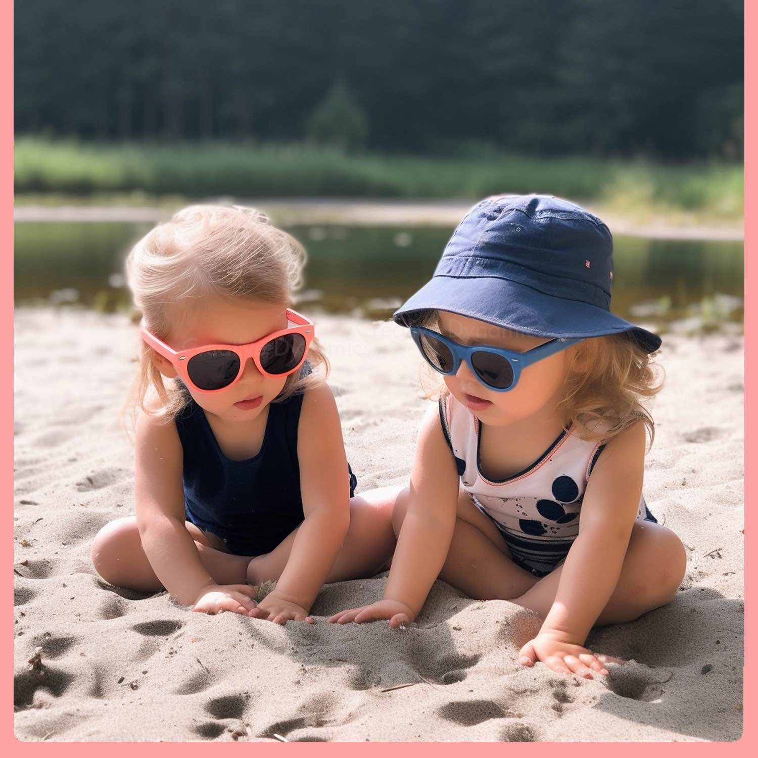 Jungen Brille UV400 Dunkelblau-Orange Kinder für Mädchen Gummi Schutz 100% Sonnenbrille Olotos Sonnenbrille