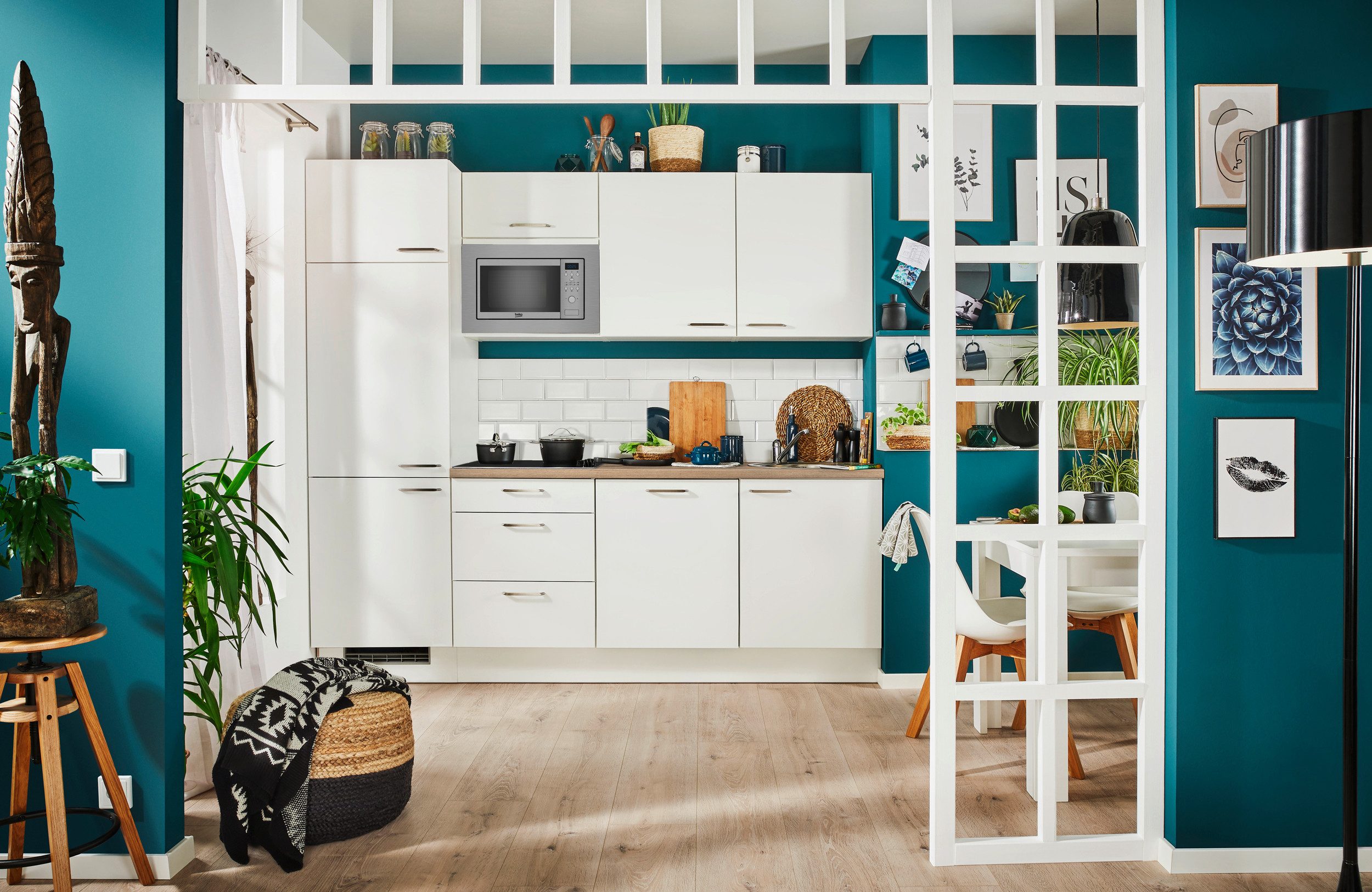 pino Küchenzeile Nizza, individuell anpassbar, gratis Küchenplanung mit Profis, (Breite 240cm), vormontiert, wahlw. mit E-Geräten, Preis inkl.Lieferung