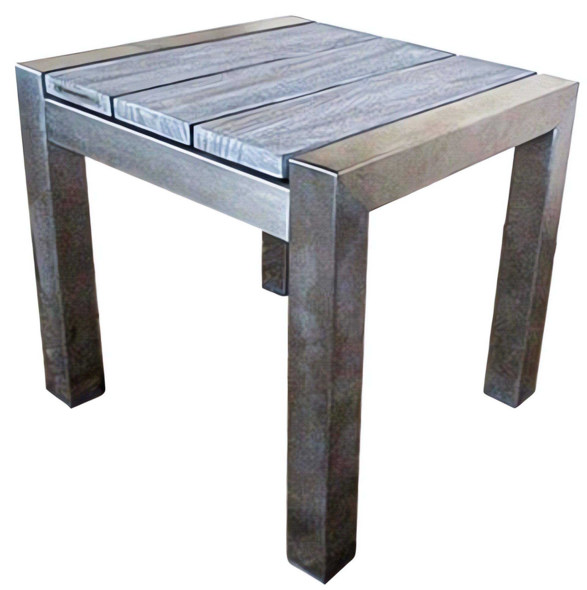 Garden Pleasure Gartentisch Beistelltisch Majuro Teak A-grade geölt, grey washed, Edelstahl geb.
