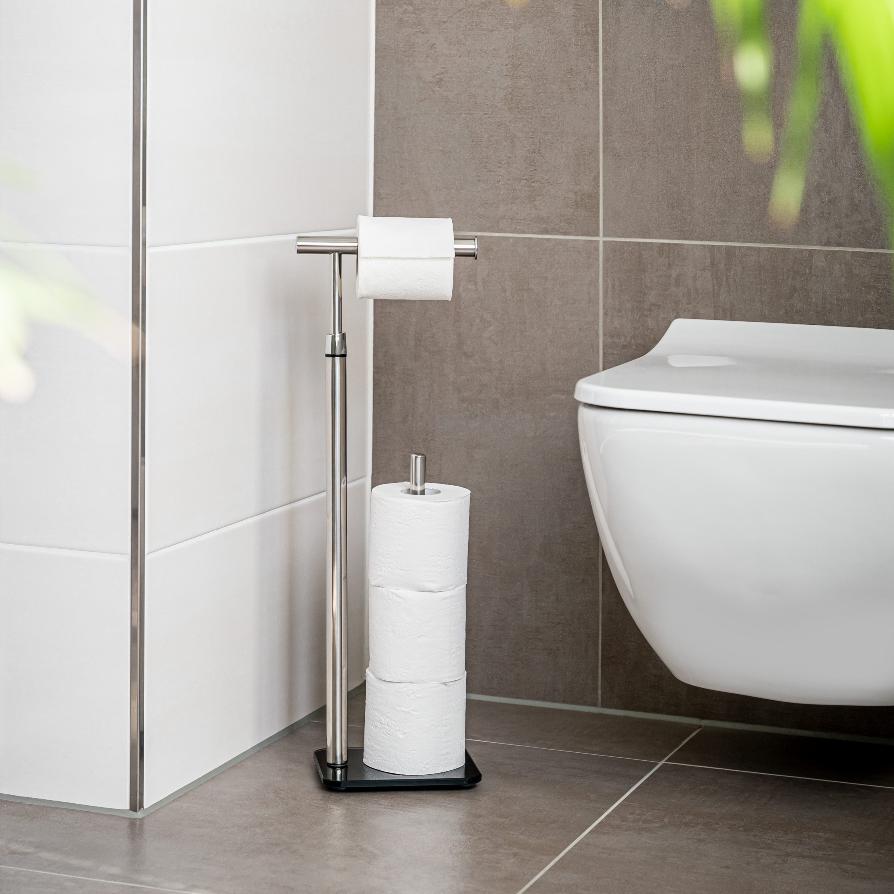 bremermann Toilettenpapierhalter Stand-WC-Rollenhalter 2in1, Ersatzrollenha günstig online kaufen