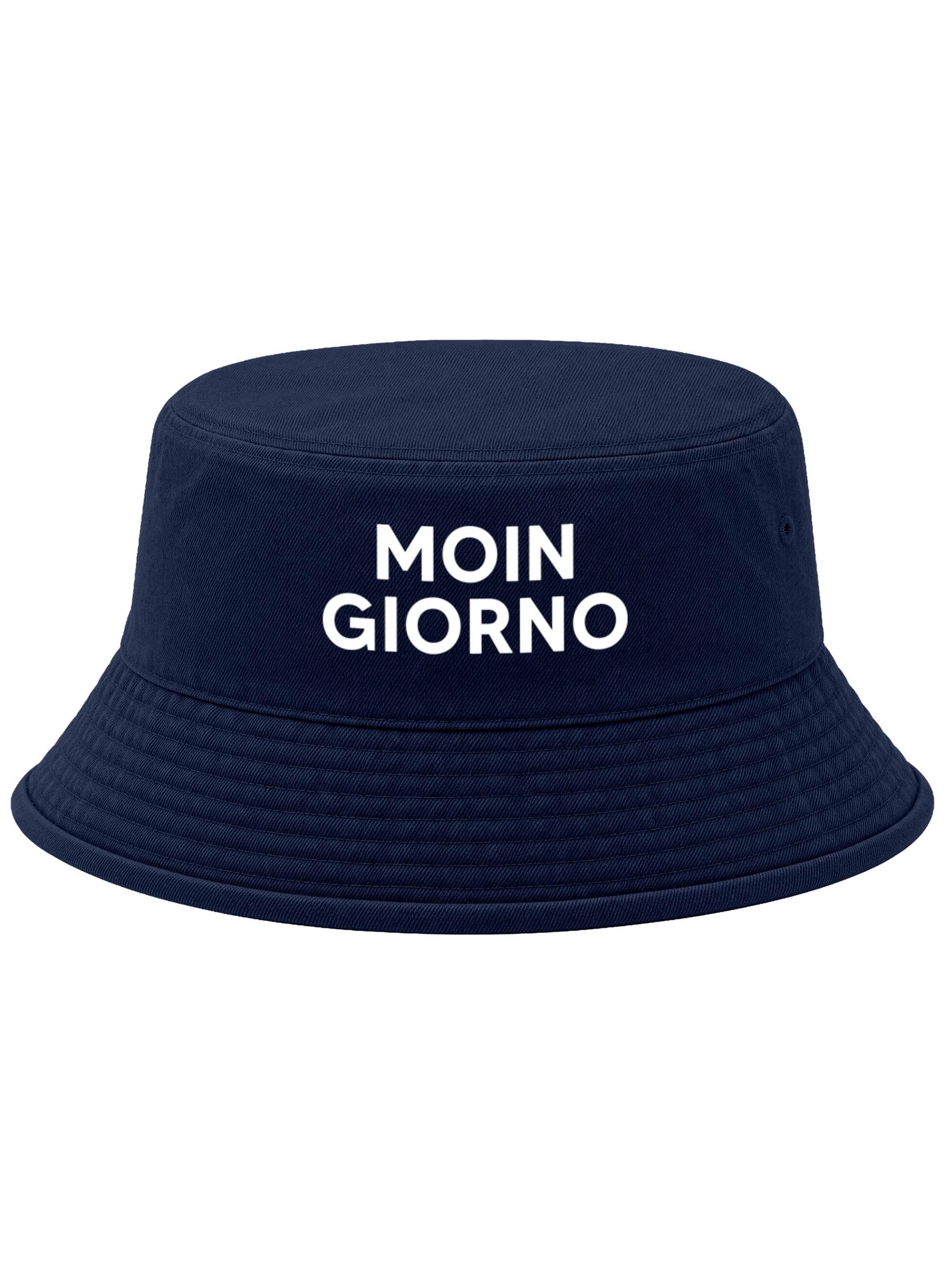 Neverless Fischerhut Anglerhut mit Print Moingiorno Baumwolle Bucket Hat Herren Damen