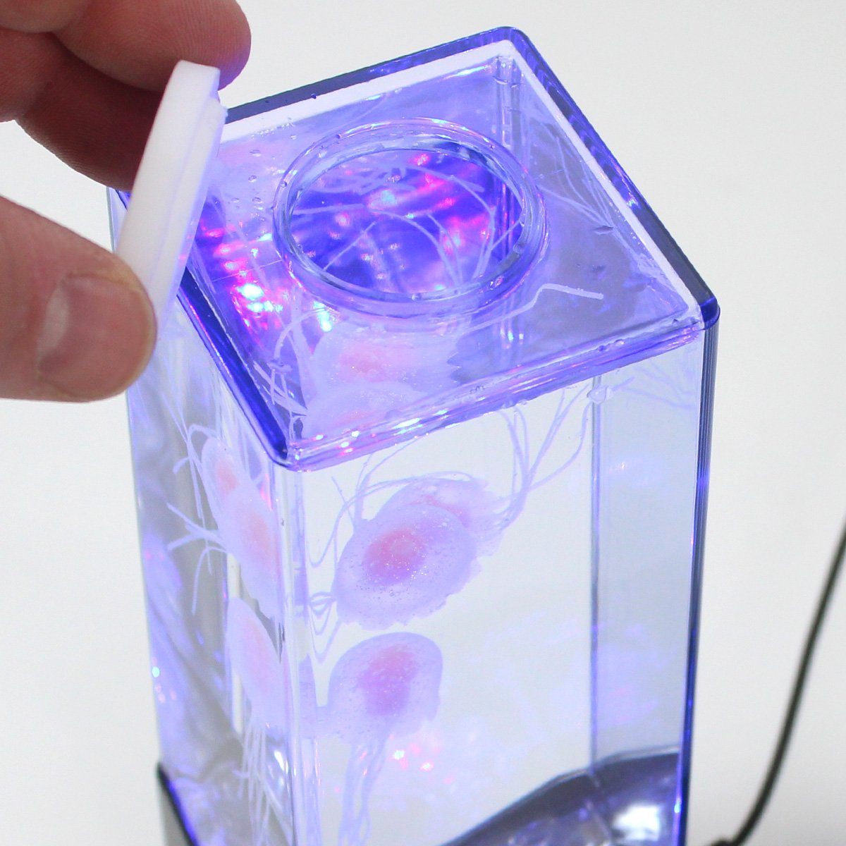 SATISFIRE LED Dekolicht Jellyfish Lampe Aquarium 3 schwebende Quallen Farbwechsel USB RGB, LED Classic, RGB (rot, grün, blau) – Bild 3 von 5