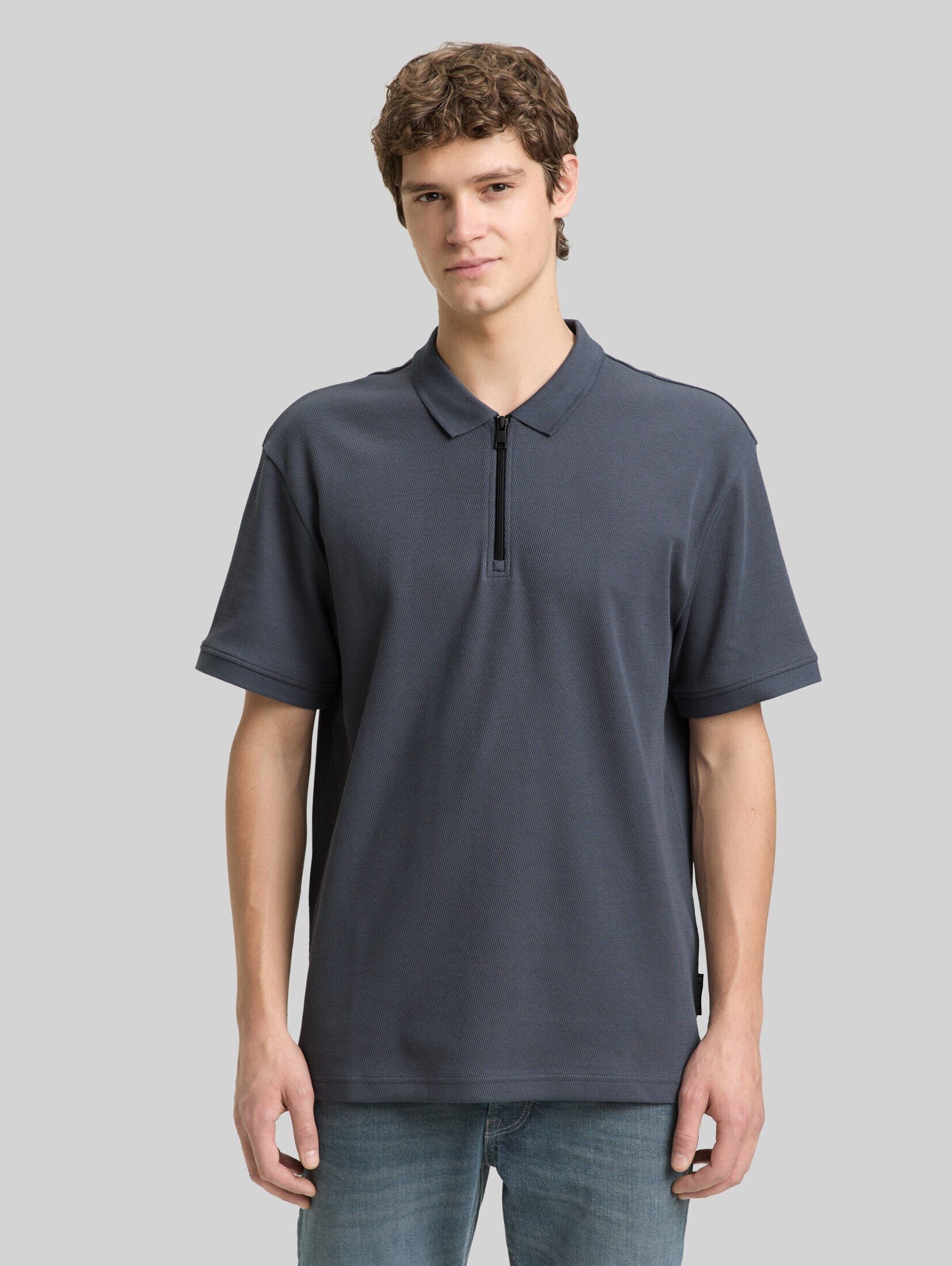 TOM TAILOR Denim Poloshirt Poloshirts Relaxed Fit Poloshirt mit Reißverschluss