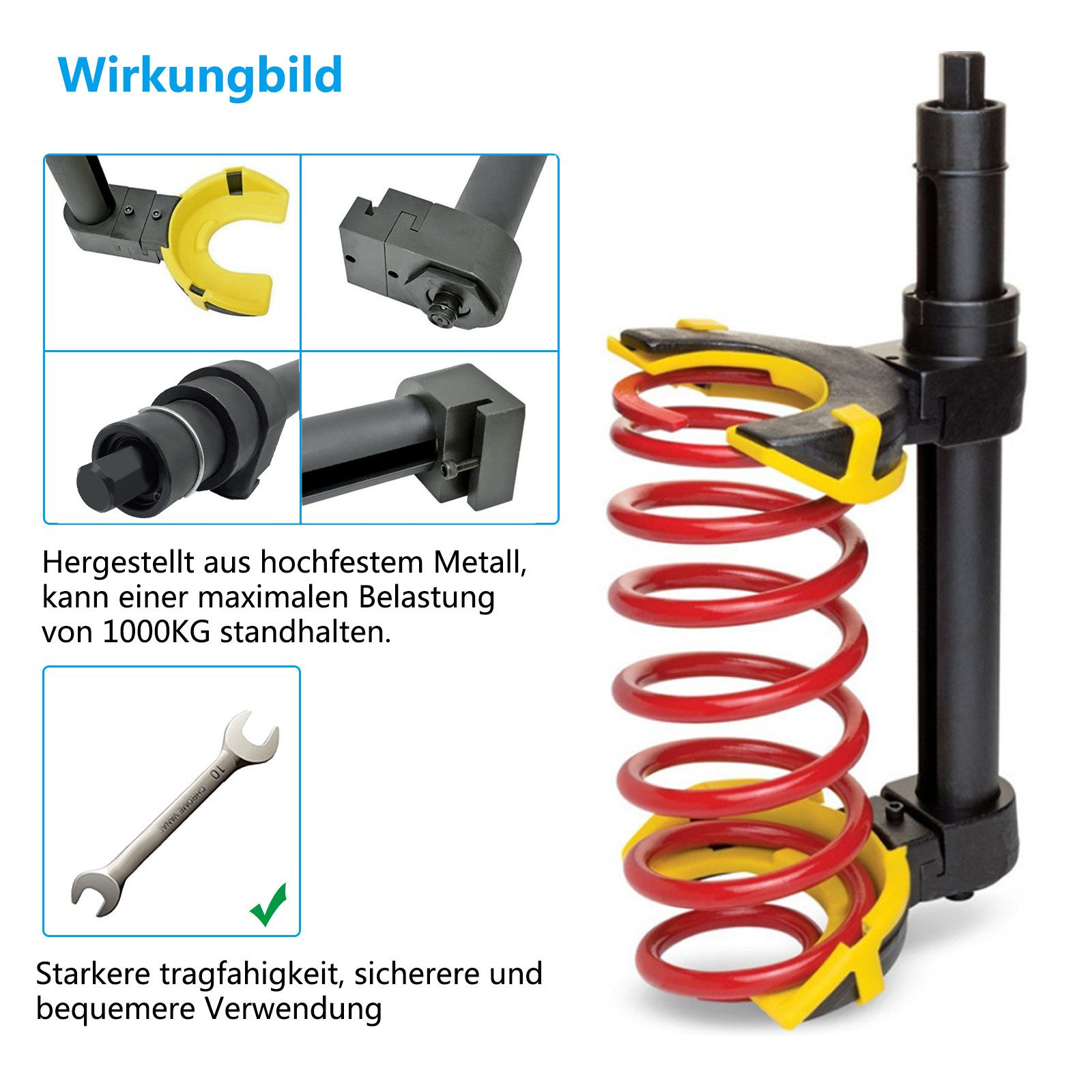 FIVMEN Montagewerkzeug Federbeinsystem Federspanner Federbeine Tieferlegung, Tieferlegung Fahrwerk Werkzeug Spanner, Blau – Bild 4 von 5
