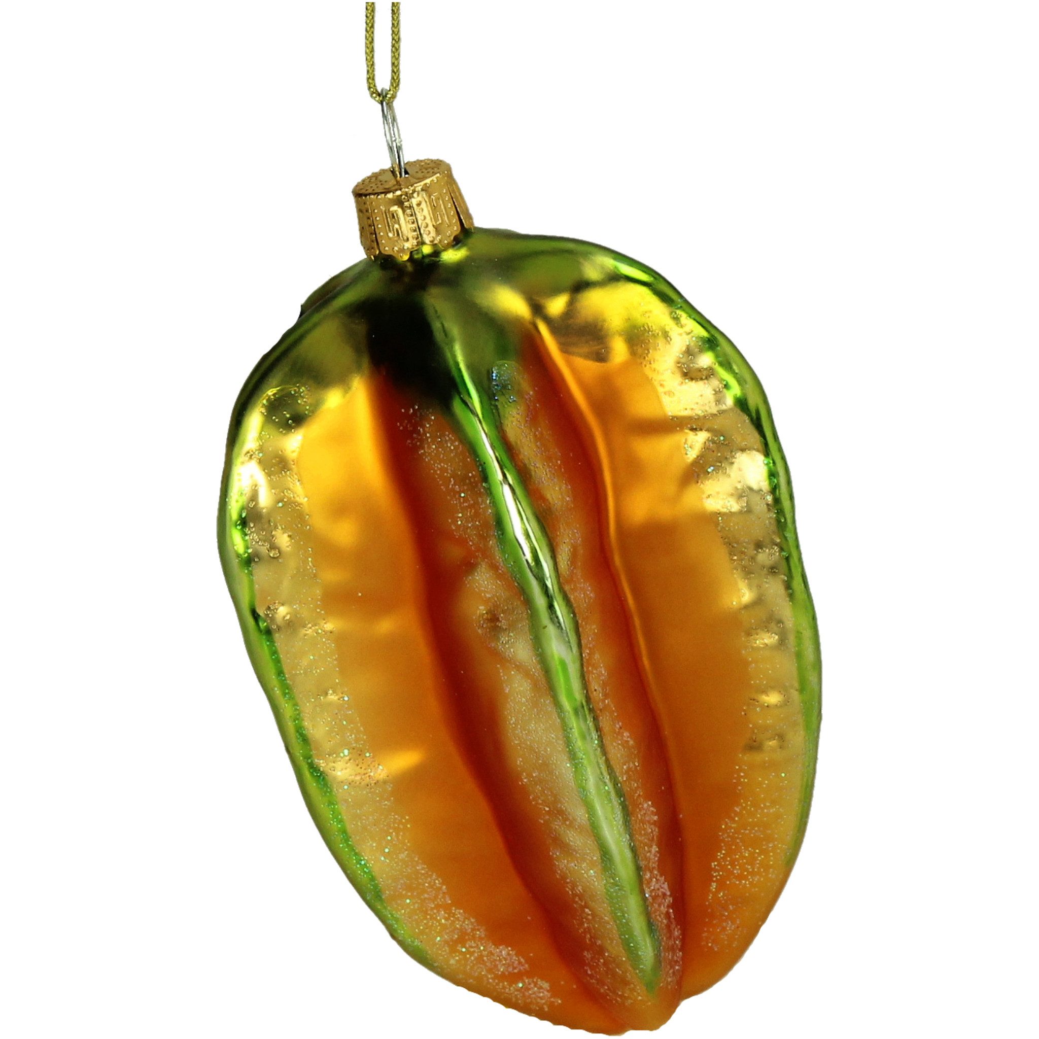 HD Collection Christbaumschmuck, Christbaumschmuck Glas 10,6cm Sternfrucht Karambole Figur Orange