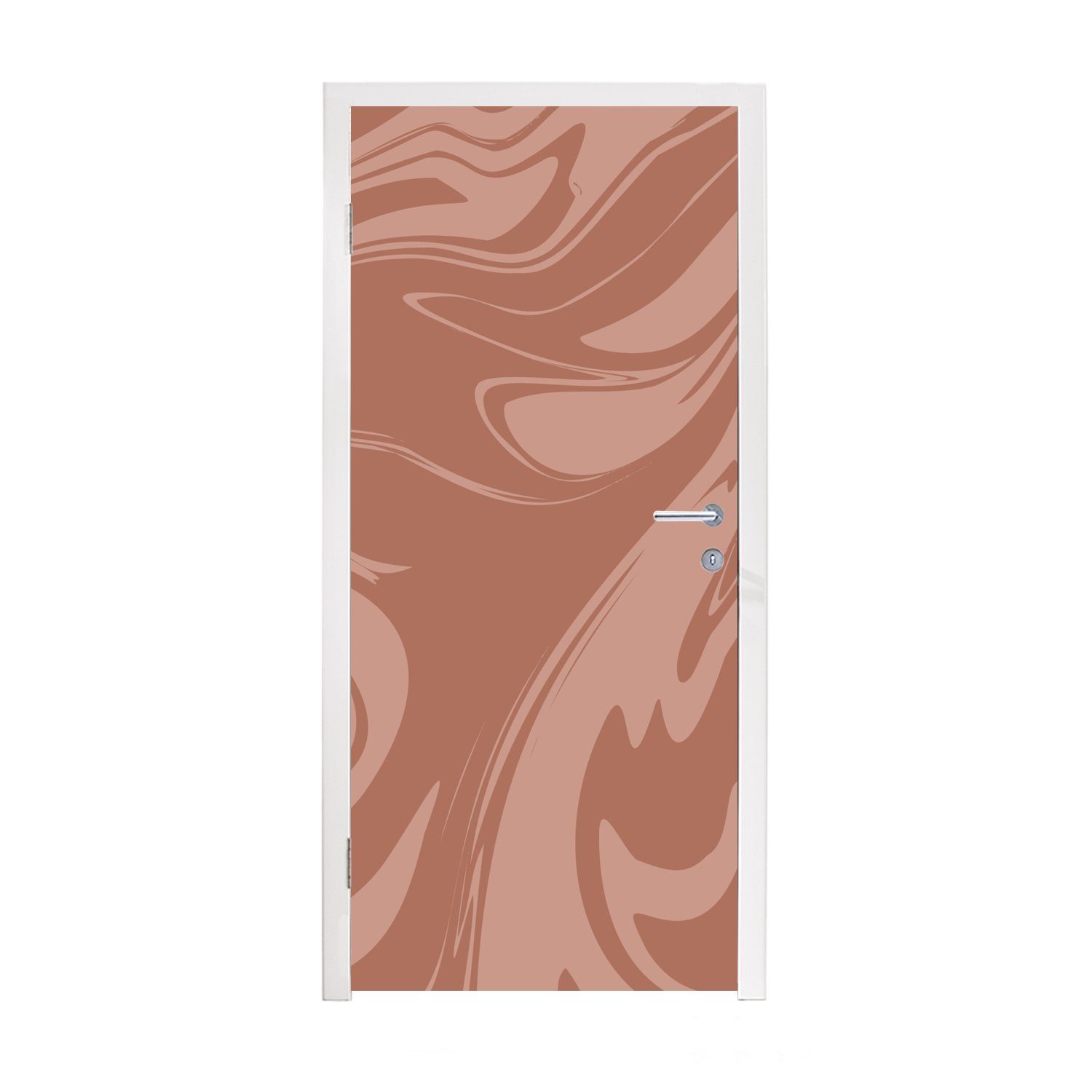 Fototapete (1 - MuchoWow bedruckt, - Tür, Türtapete Marmor 75x205 Matt, St), für Schokolade, cm Türaufkleber, Braun