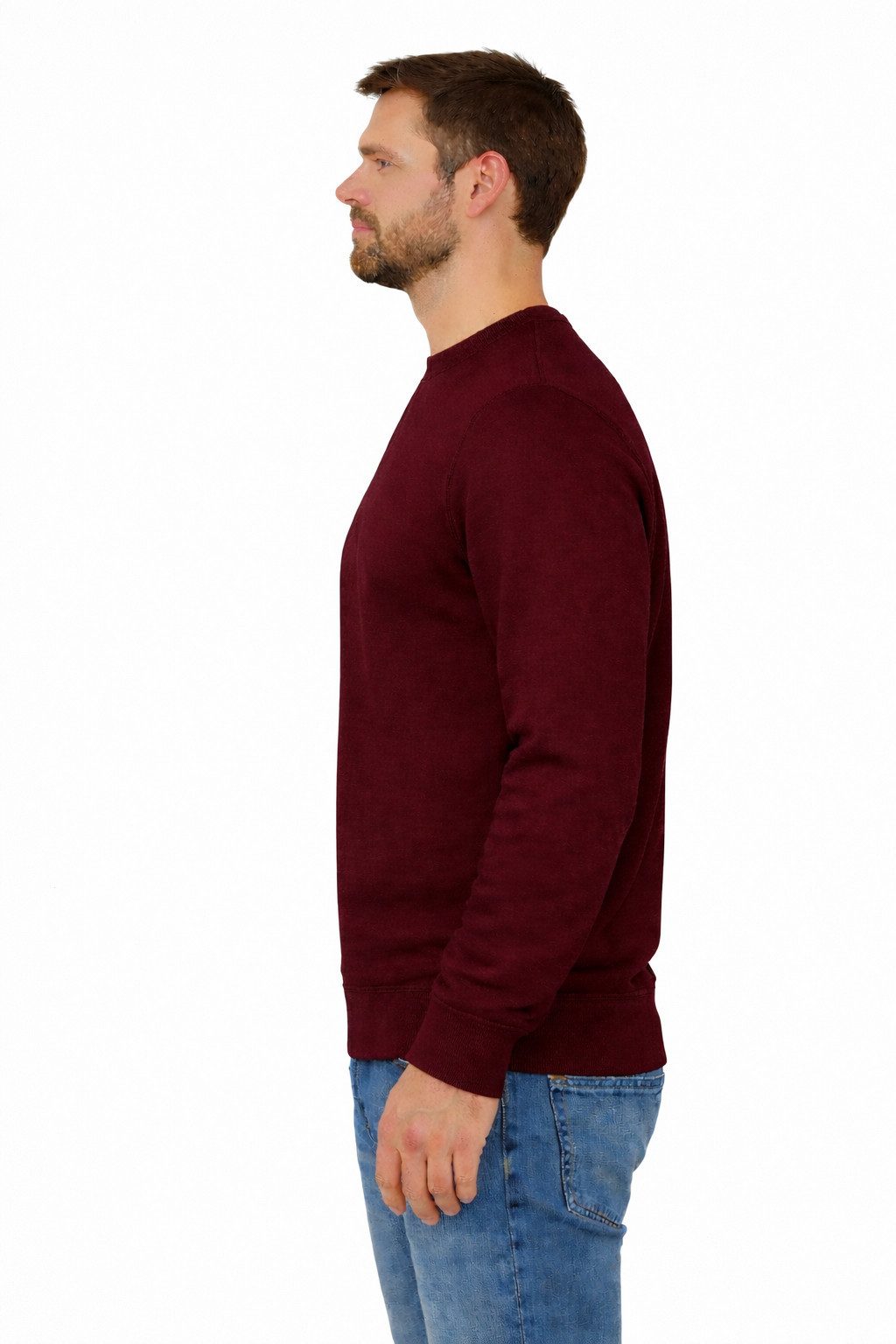 Smith & Solo Sweatshirt Herren, Pullover Baumwolle Loose Fit, Langarm, unifarben