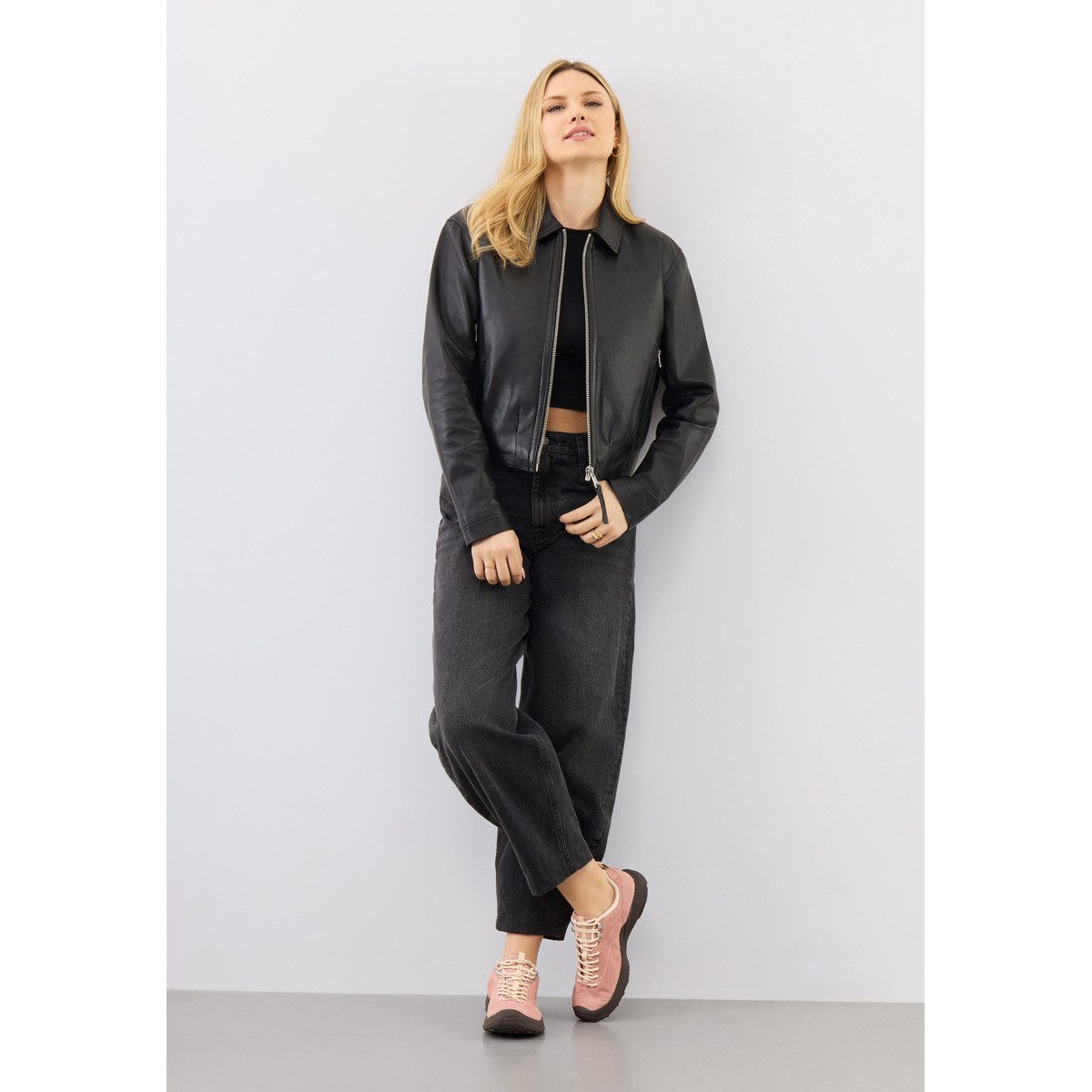 Bolongaro Trevor Lederjacke Flora Bomber Damen Bomberjacke, Freizeitjacke, Blazer, Pufferjacke, Übergangsjacke