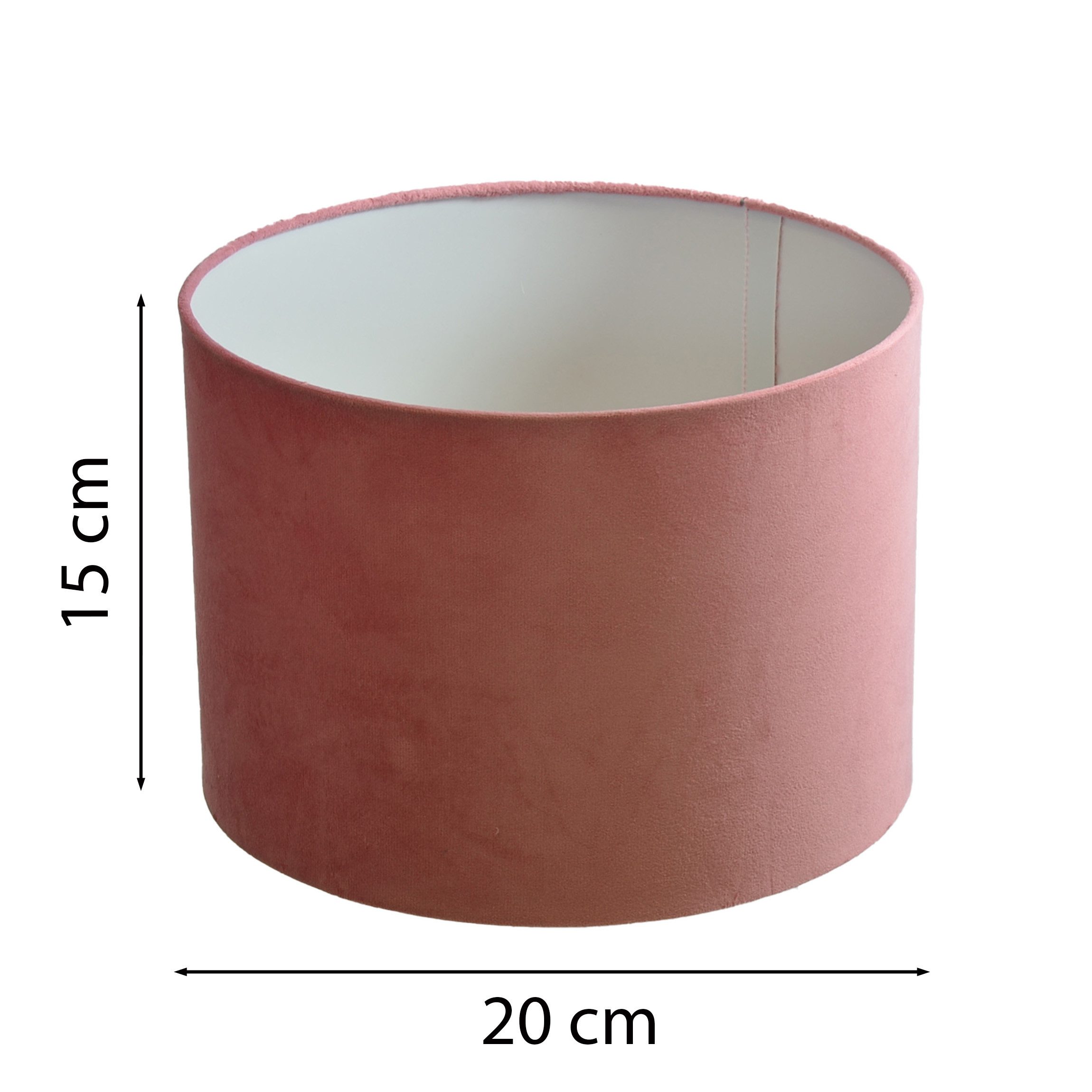 B&S Lampenschirm Lampenschirm Ø 20 x 15 cm rosa Velour Zylinderförmig günstig online kaufen