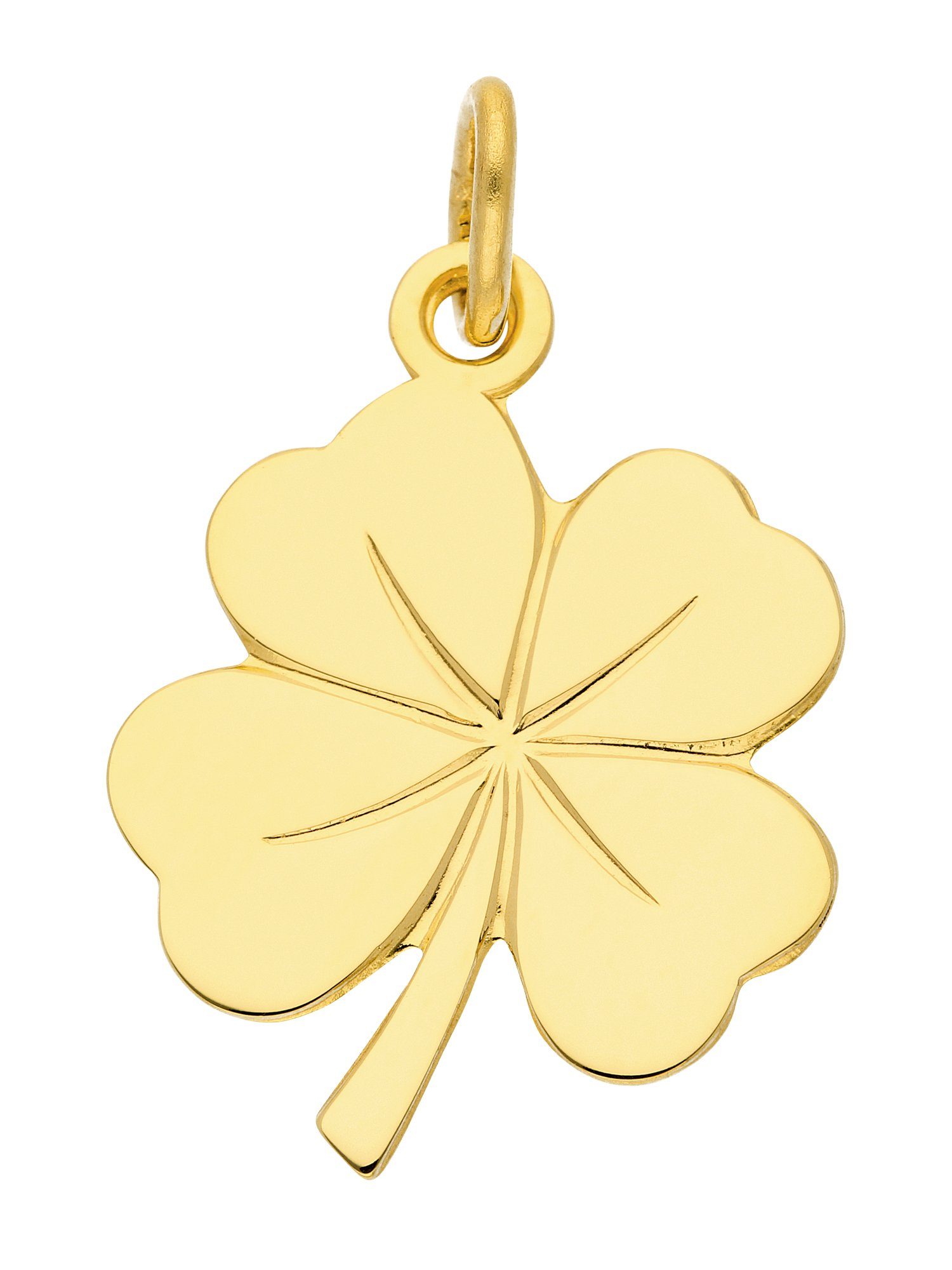 Gold Anhänger Kettenanhänger für Goldschmuck Adelia´s Kleeblatt, 585 Damen