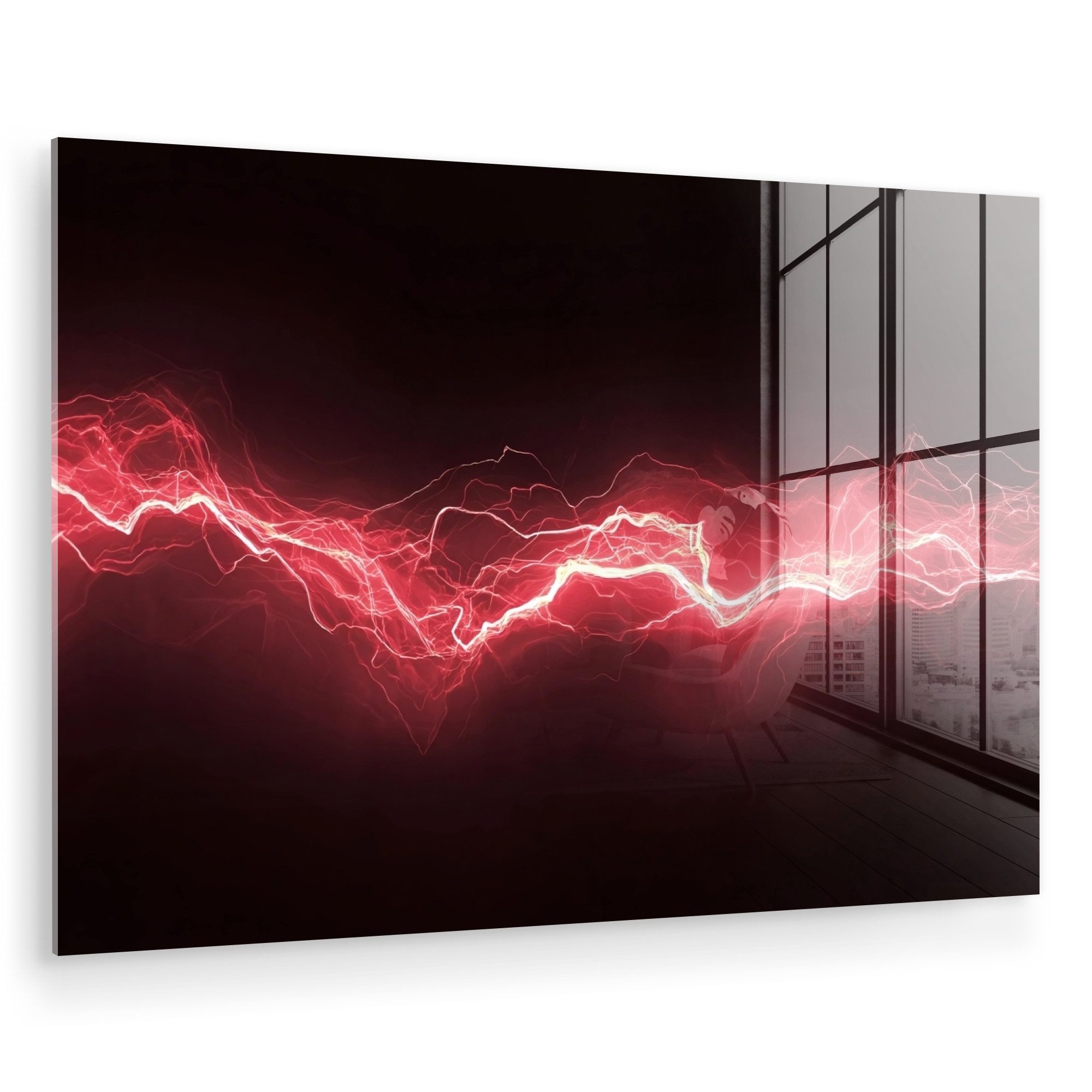 MuchoWow Acrylglasbild Rot - Elektrizität - günstig online kaufen