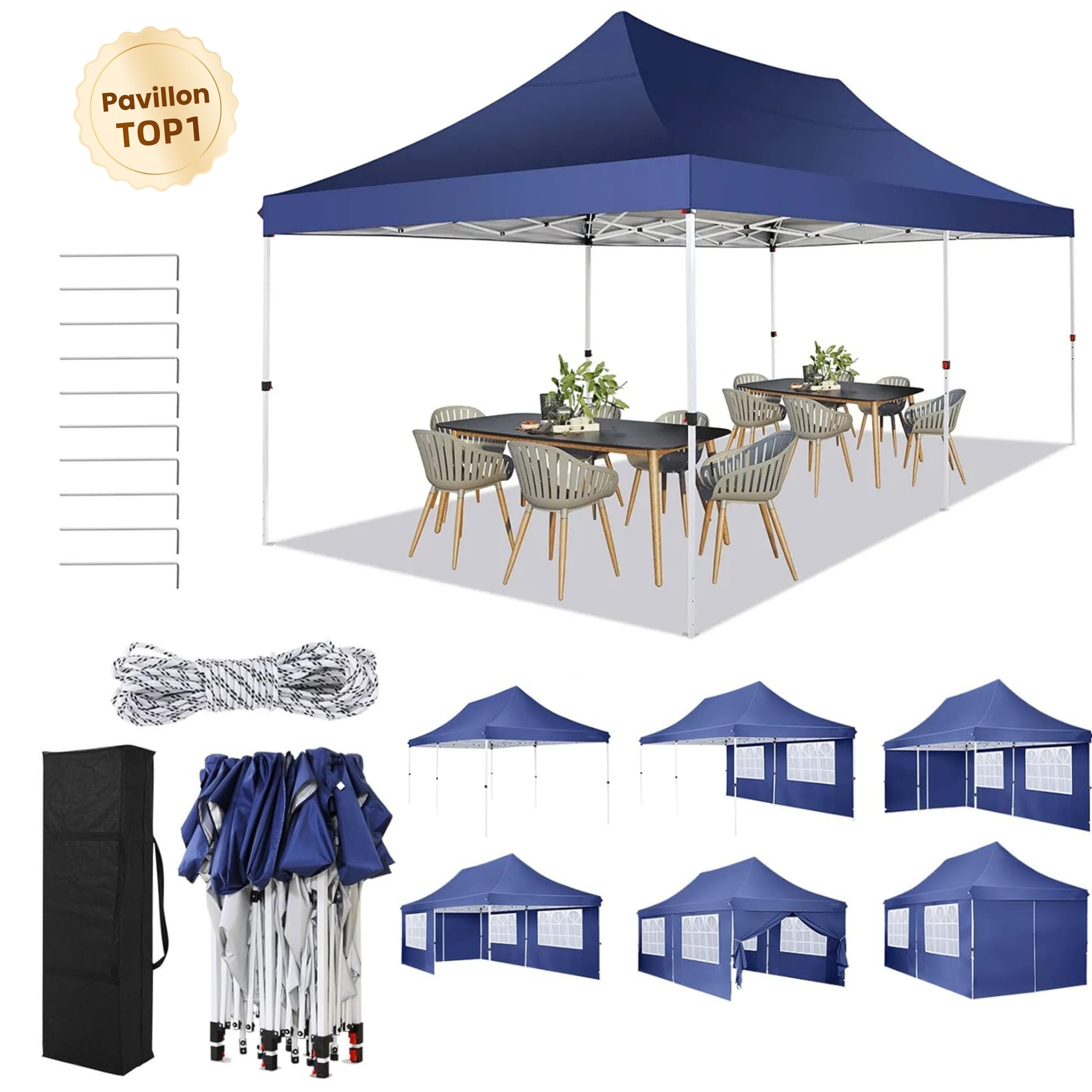 Tooluck Faltpavillon 3X6m Wasserdicht UV 50+ günstig online kaufen
