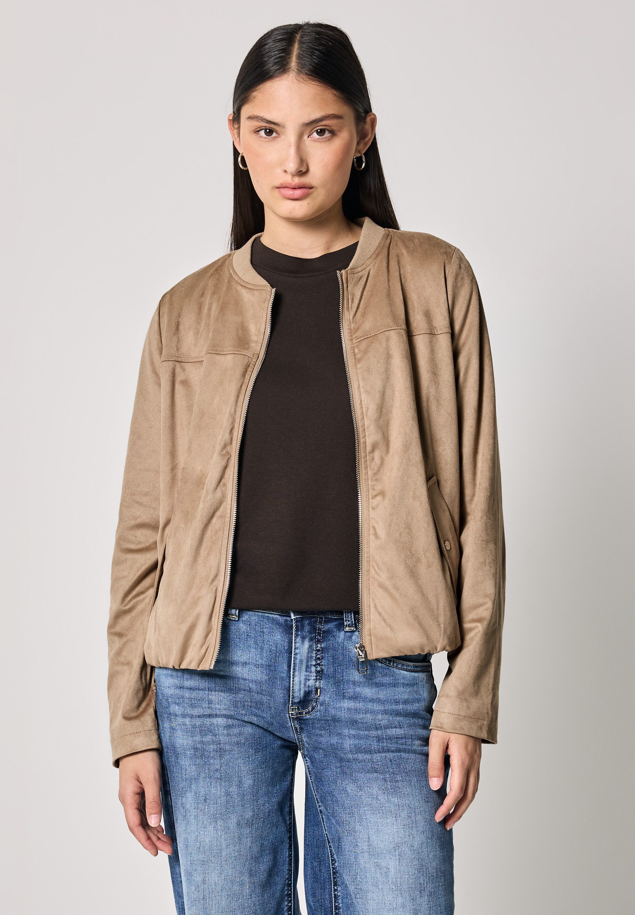 STREET ONE STUDIO Lederimitatjacke mit Rundhalsausschnitt günstig online kaufen