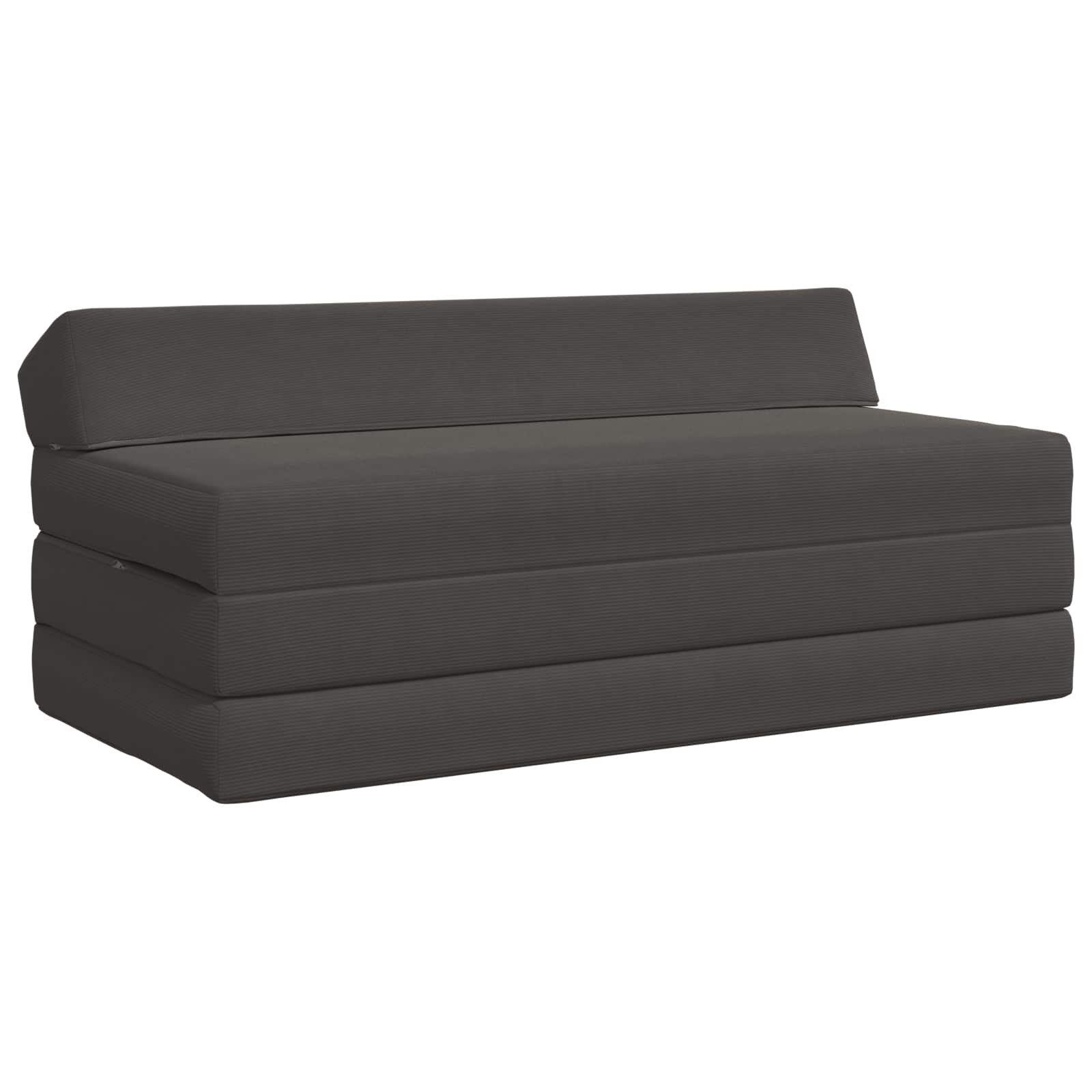 vidaXL Bett Klappsofa Bett Dunkelgrau 120 x 60 x 49 cm Stoff (1-tlg)