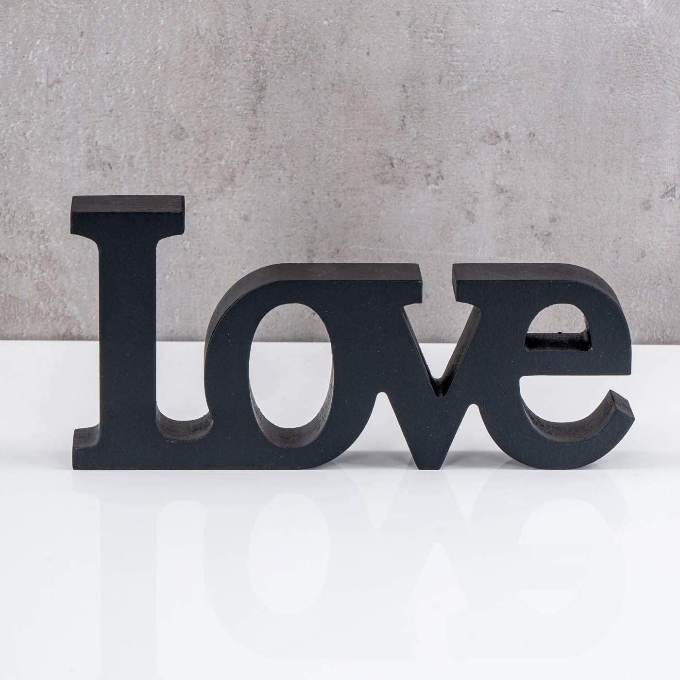 Levandeo® Deko-Schriftzug, Love Home Relax Schriftzug Schwarz MDF Holz Deko Aufsteller Tischdeko