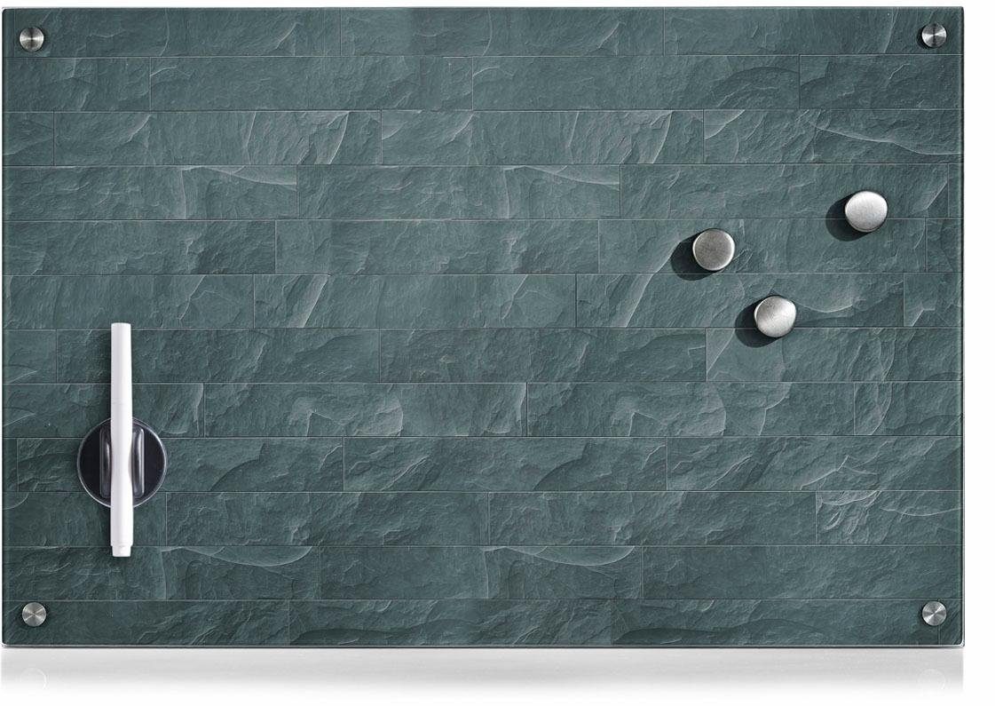 Zeller Stonewall, Glas, aus Memoboard, Present Magnettafel Motiv dunkelgrün Stein