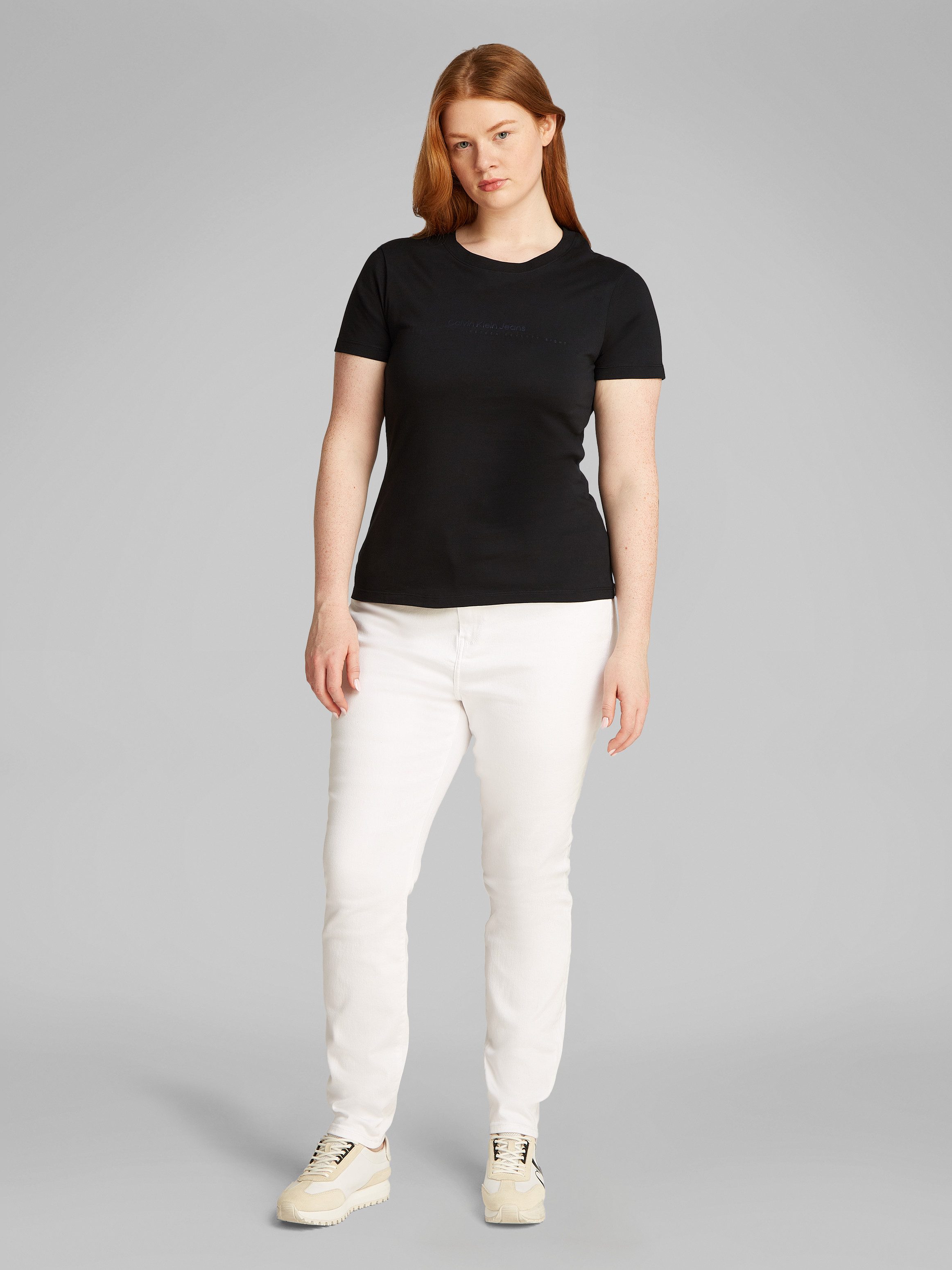 Calvin Klein Jeans Plus T-Shirt PLUS INSTIT GRAPHIC SLIM TEE in großen Größen, Logoschriftzug