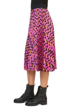 Rick by rick cardona Jerseyrock RICK CARDONA Damen Designer-Plisseerock, schwarz-magenta-orange