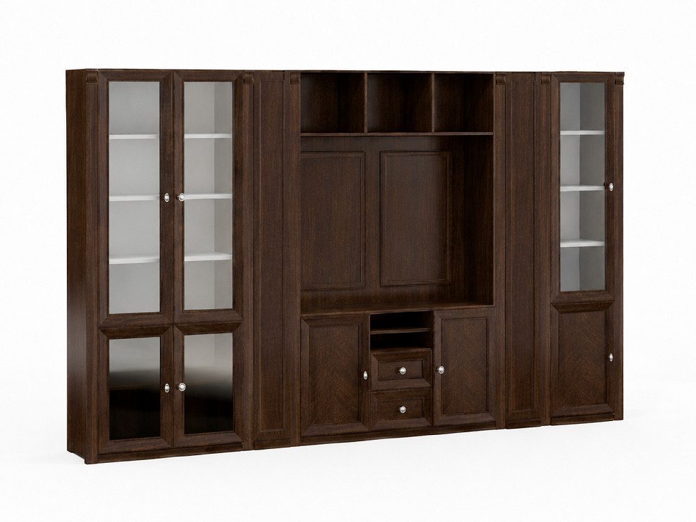 JVmoebel Aktenschrank Brauner Massivholzschrank mit Glastüren für das Arbeitszimmer (Büroschrank) Made in Europa