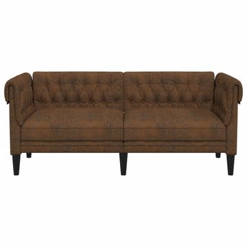 vidaXL Sofa Chesterfield-Sofa 2-Sitzer Braun Stoff