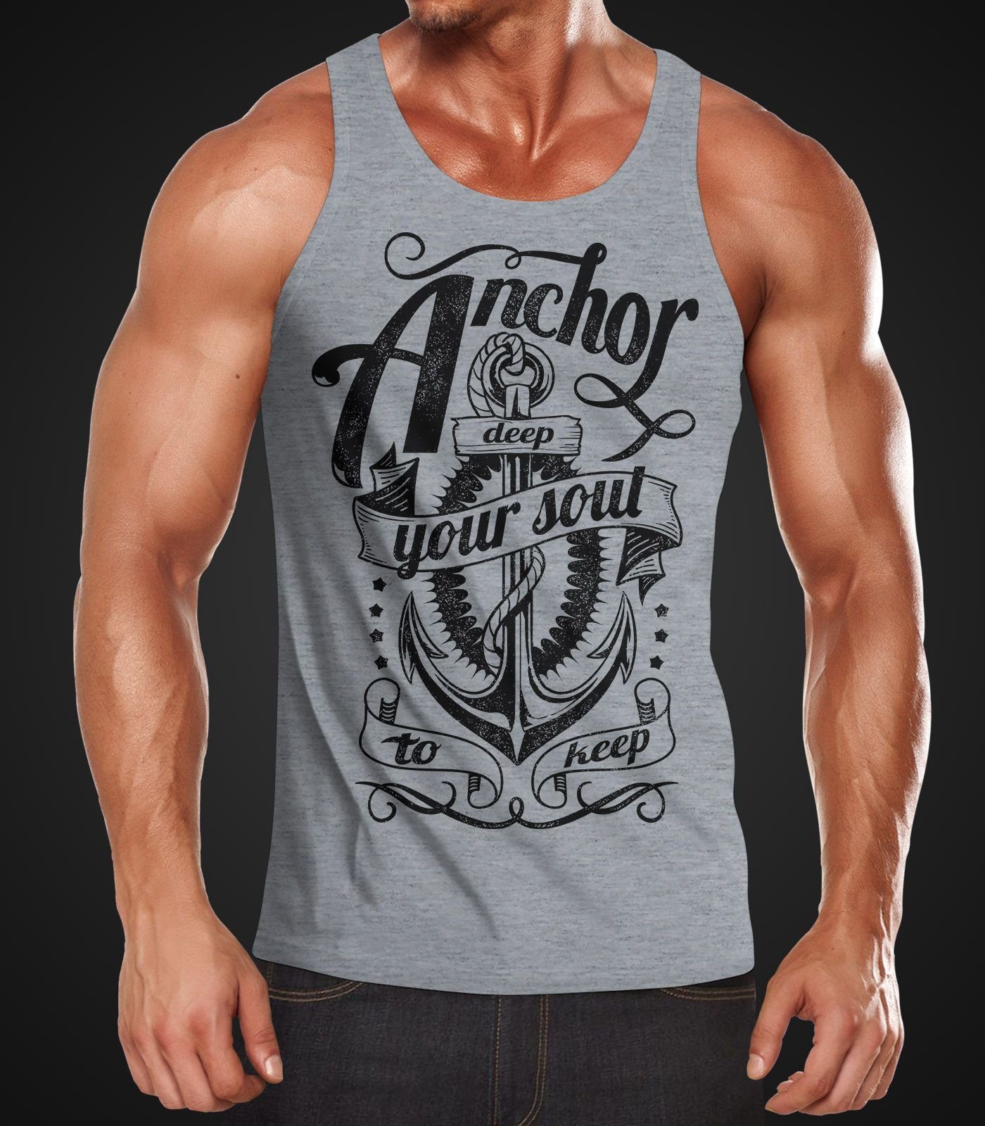 Neverless Tanktop Anker Herren Tank-Top Shirt günstig online kaufen