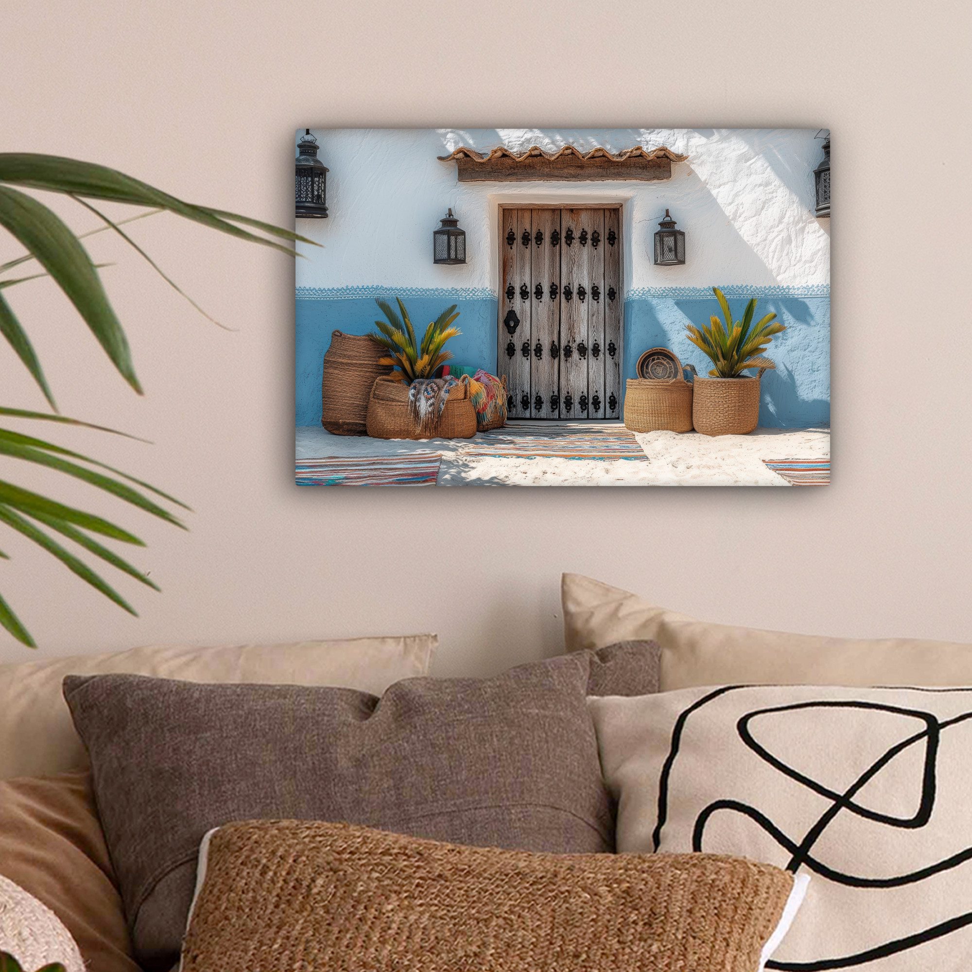 OneMillionCanvasses® Leinwandbild Tür - Körbe - günstig online kaufen
