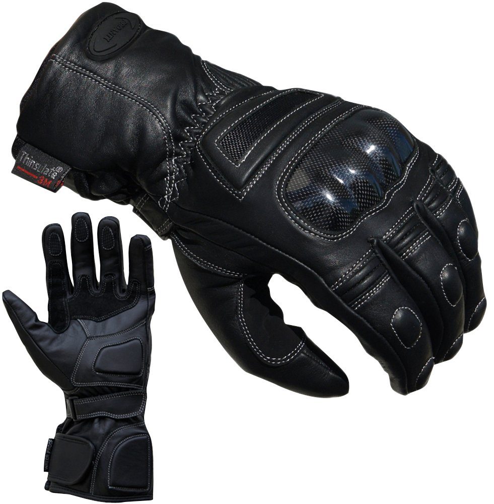Winter geeignet, Leder Motorradhandschuhe PROANTI für Regenwetter und den speziell aus