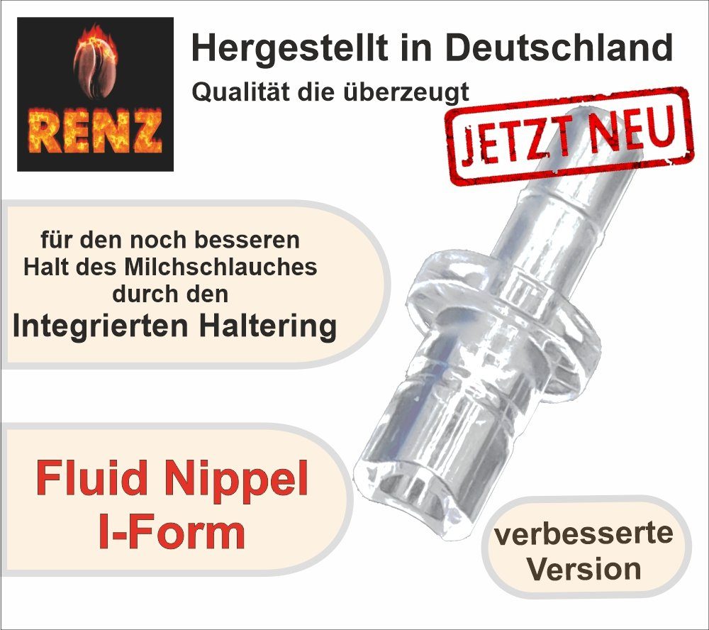 RENZ Milchschlauch-Adapter Fluid Nippel I-Form mit Haltering