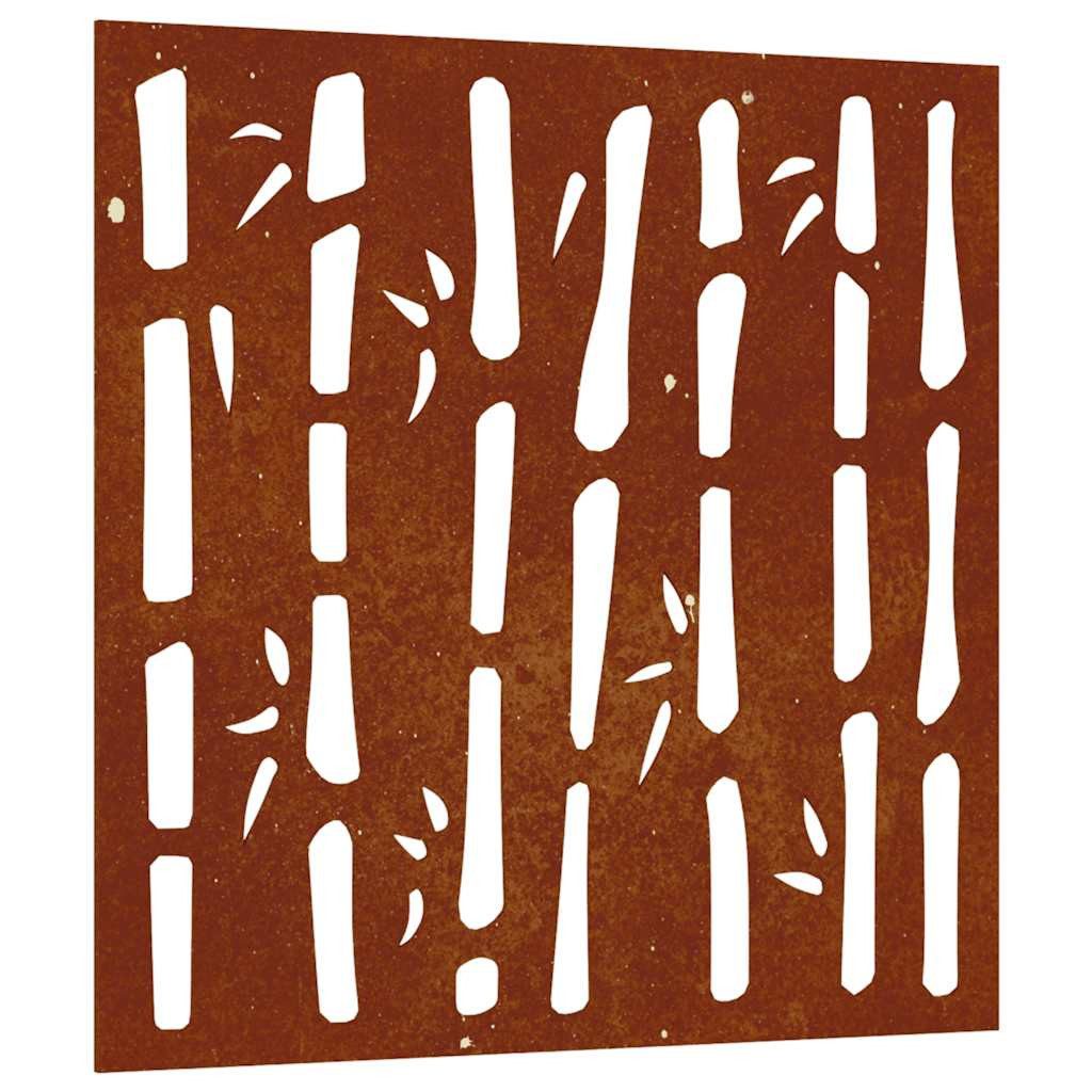 vidaXL Wandbild Garten-Wanddeko 55x55 cm Cortenstahl Bambus-Design, (1 St)