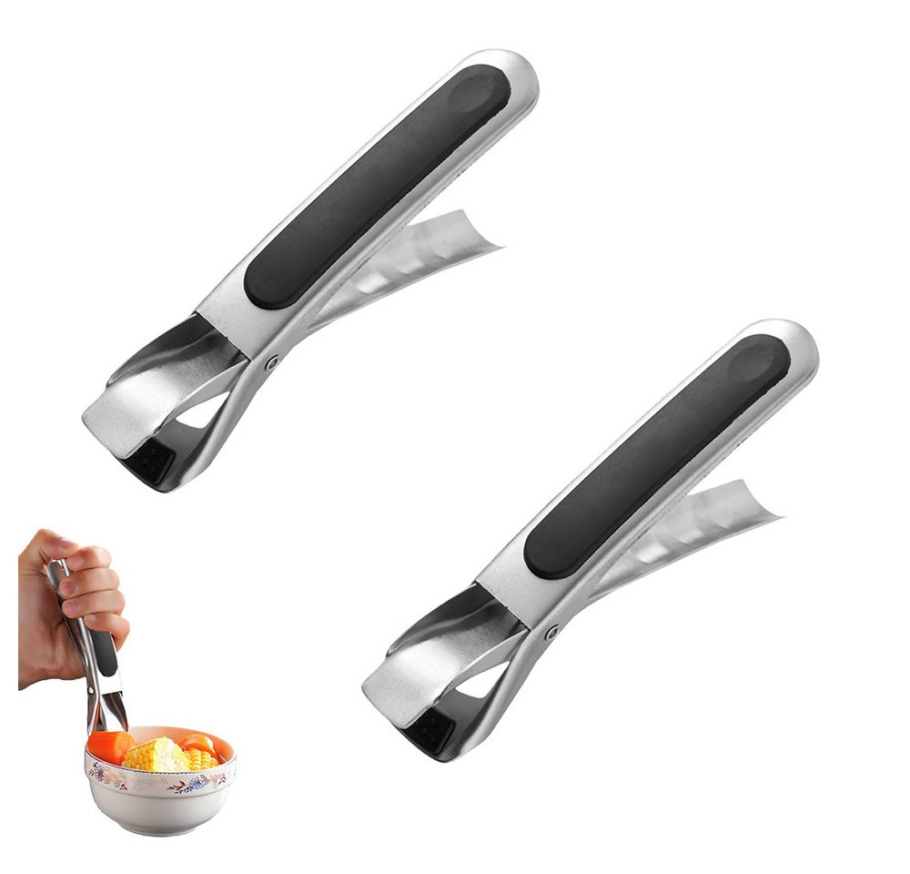 Agger Kochzange Küchenzange Backofen,2er-Set Airfryer-Zangen,rutschfeste, Edelstahl, Anti-Verbrennungs-Schutz für Ofen und Pfanne