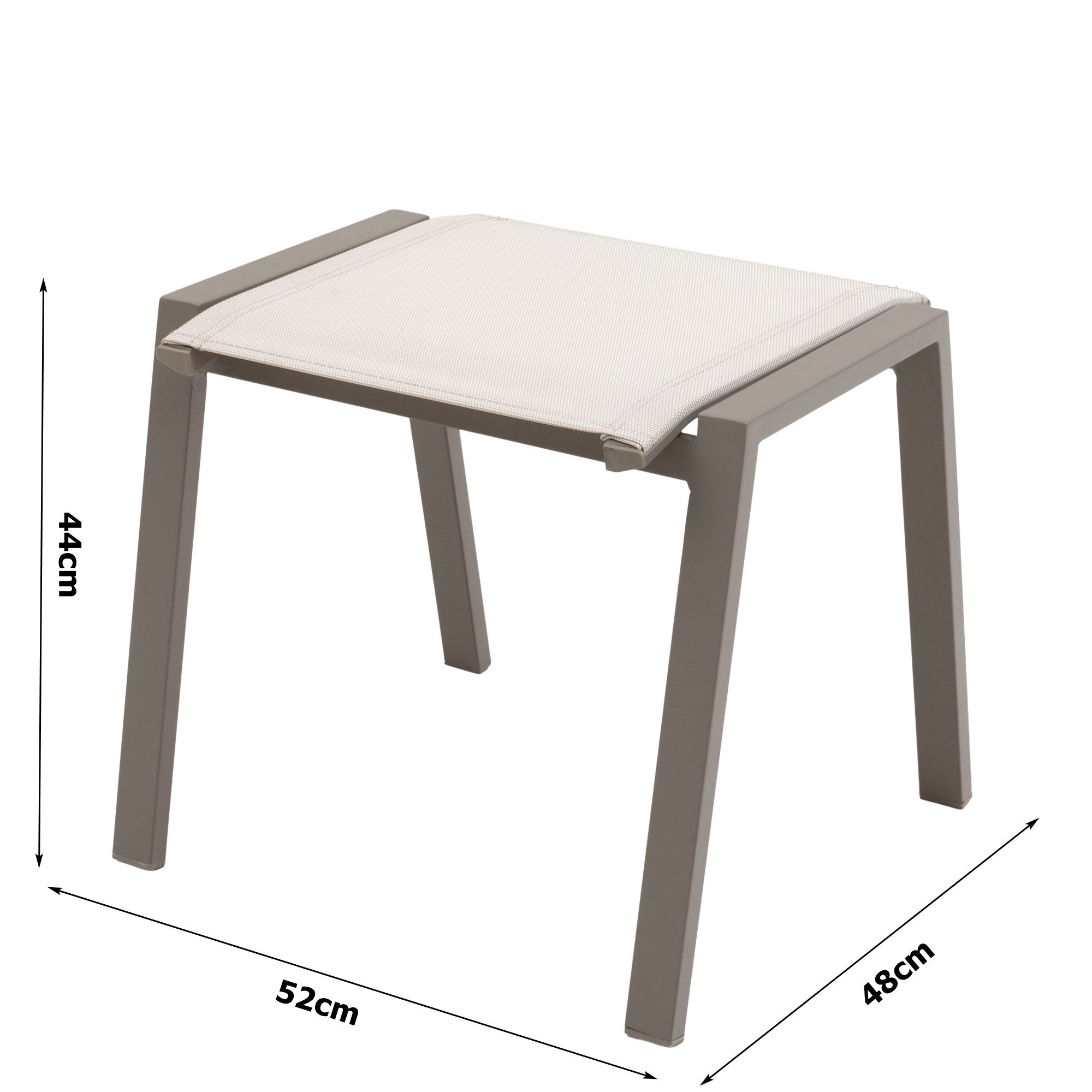 MANDALIKA Garden Gartenlounge-Hocker Aluminium / Textilen Hocker Meran in Mocca - Mousse / Ecru
