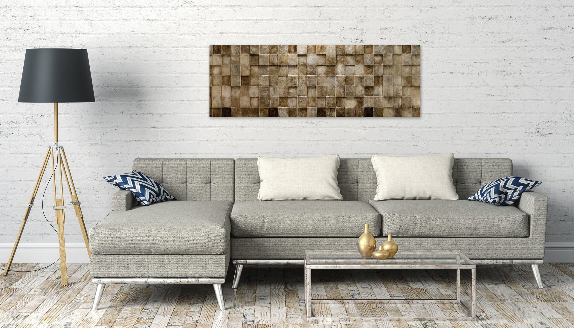 KUNSTLOFT Holzbild The Matrix 144x44 cm, handgefertiges Wandbild aus Holz