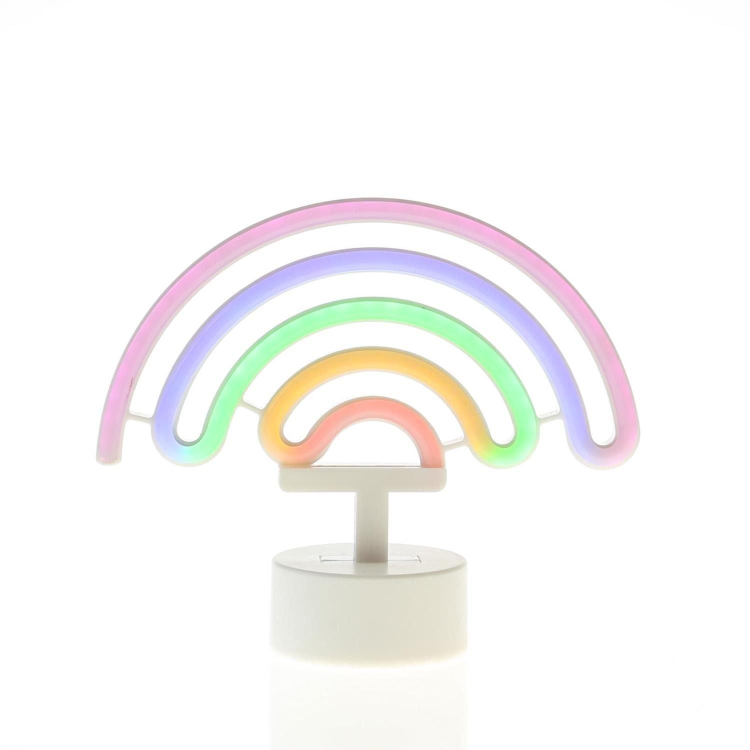 SATISFIRE LED Dekolicht Classic, Leuchtfigur bunt LED Batterie LED mehrfarbig Neonschild bunt, / Neonlicht Regenbogen 19cm USB