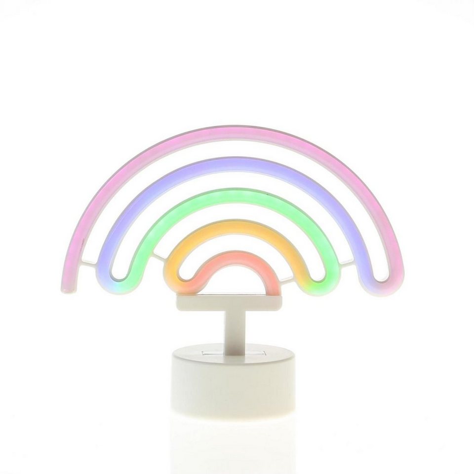 SATISFIRE LED Dekolicht LED Neonlicht Regenbogen Neonschild Leuchtfigur USB  Batterie 19cm bunt, LED Classic, mehrfarbig / bunt