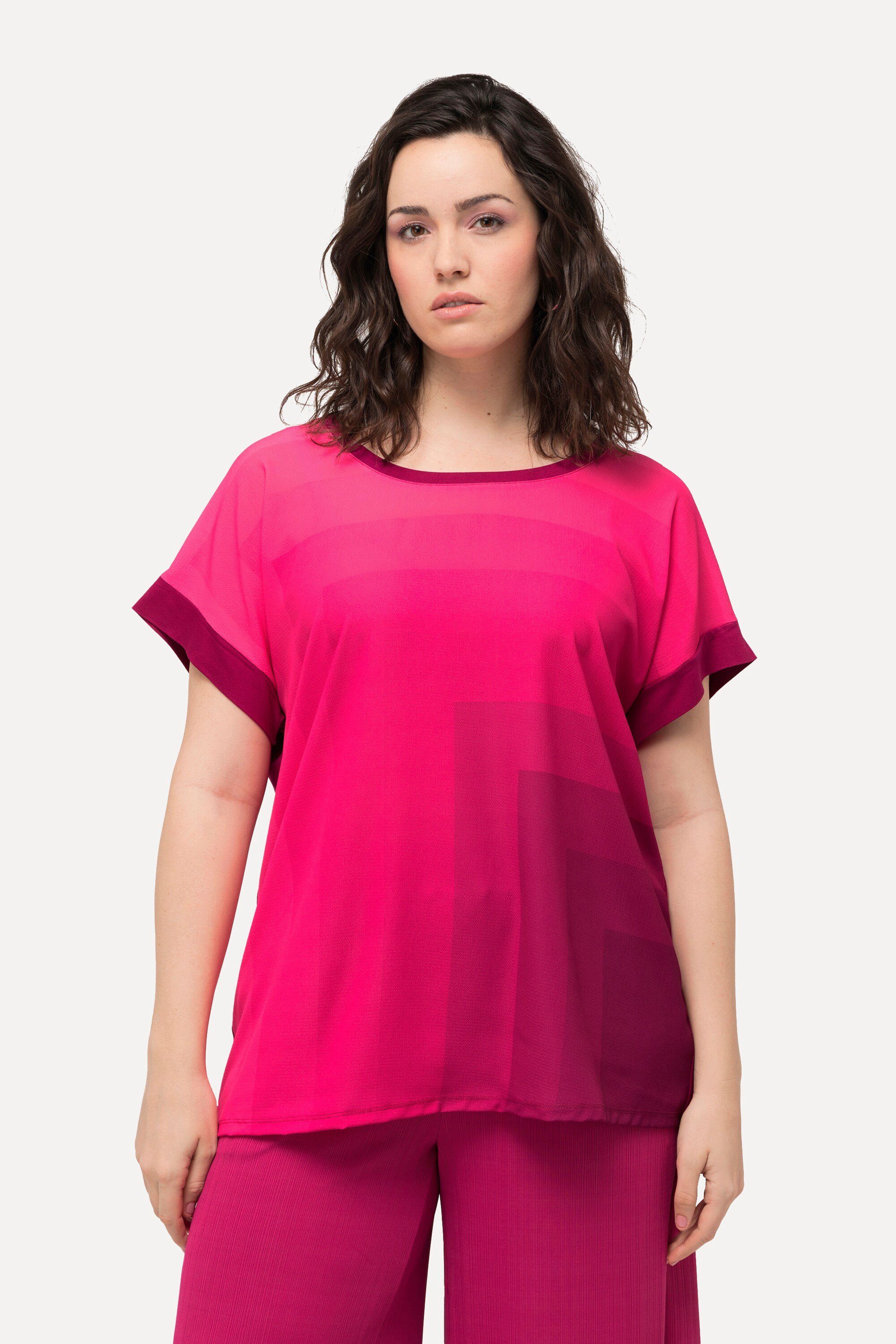 Ulla Popken T-Shirt Blusenshirt Oversized Rundhals günstig online kaufen