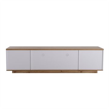 XDeer TV-Schrank Moderner Farbblock-TV-Schrank in weißer Ausführung TV-Schrank mit Holzmaserung, 180 cm