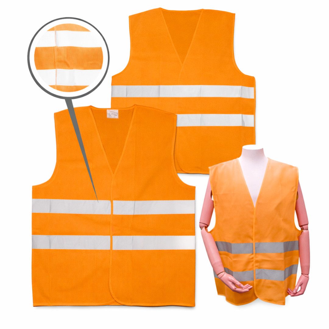 Warnweste 2/4er Set Warnweste Sicherheitsweste Pannenweste Orange