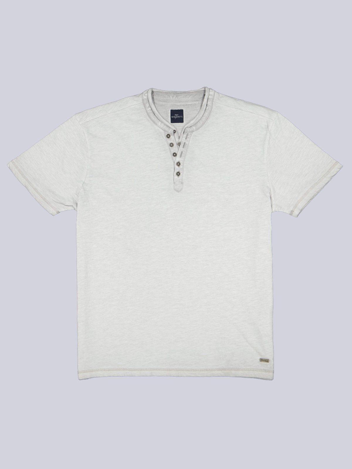 Engbers T-Shirt Herren Henley T-Shirt, Hellgrau