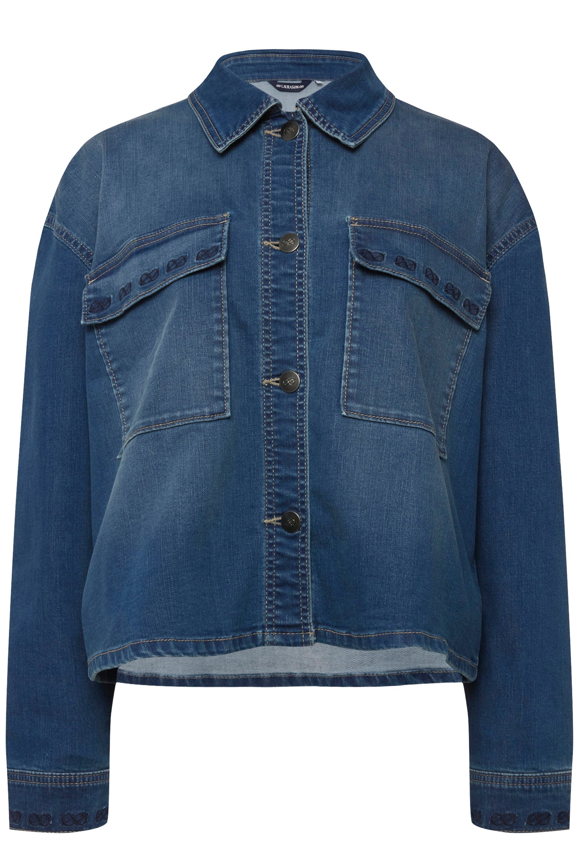 Laurasøn Sommerjacke Jeansjacke oversized Stickerei