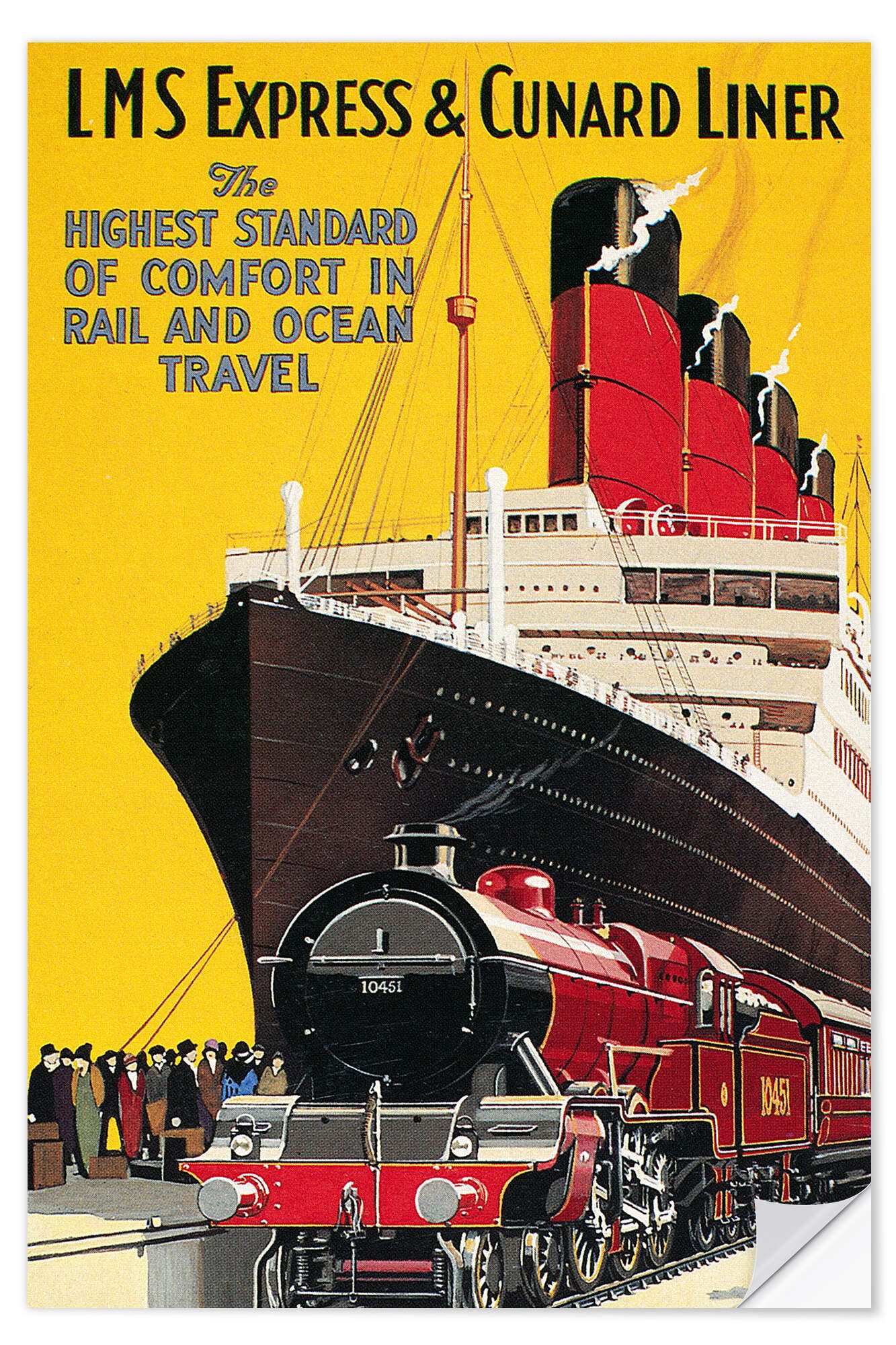 Posterlounge Wandfolie Granger Collection, Lms Express & Cunard Liner, Illustration