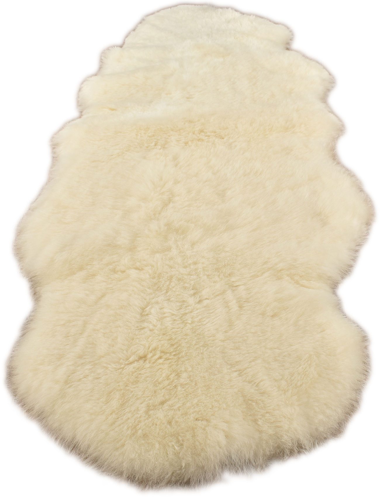 KUHFELL online & NOMAD Fellteppich Lammfell Doppel fell Couch Auflage 180 x 60 cm aus 2 echten Lammfellen