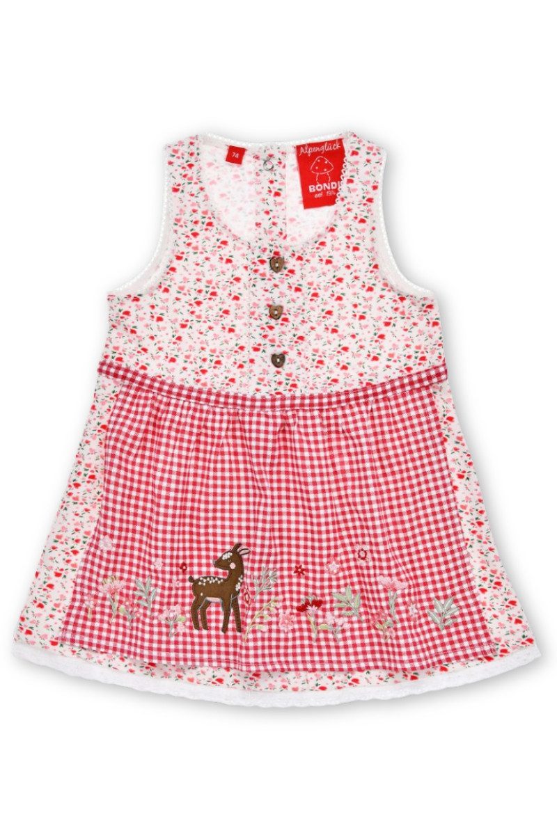 BONDI Trachtenkleid Dirndlkleid Baby/Kleinkind - REHKITZ - weiß/geblümt