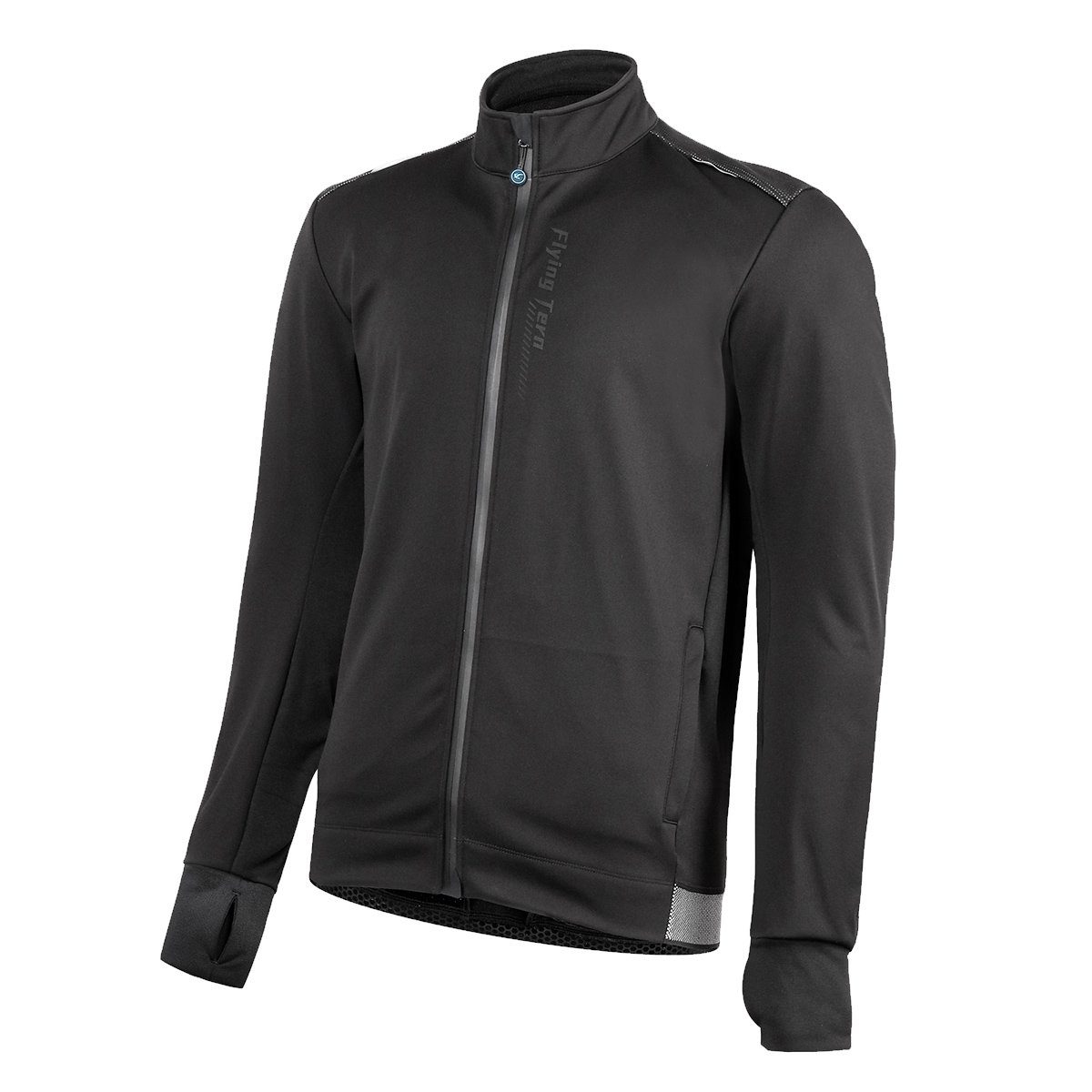 MidGard Fahrradjacke Softshell-Windjacke, Laufjacke mit Fleece, atmungsaktiv Unisex Schwarz