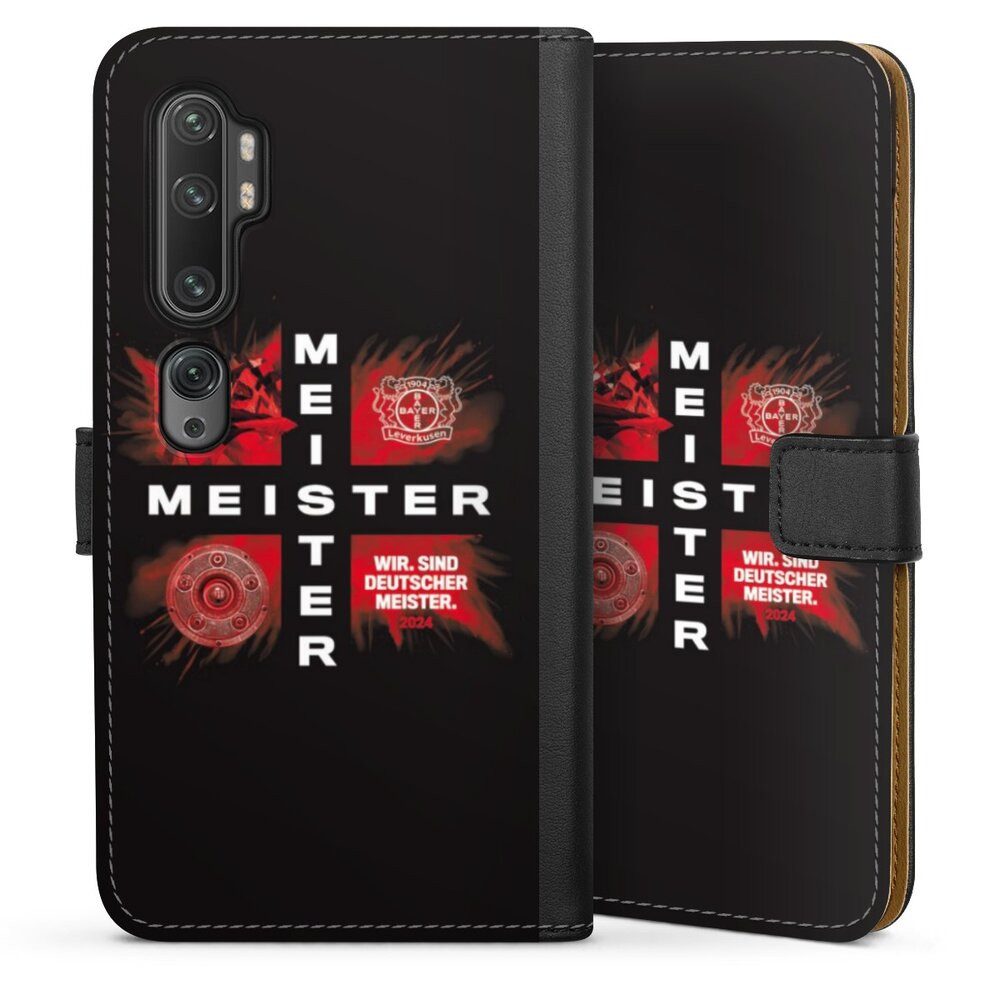 DeinDesign Handyhülle Bayer 04 Leverkusen Meister Offizielles Lizenzprodukt, Xiaomi Mi Note 10 Hülle Handy Flip Case Wallet Cover Handytasche Leder