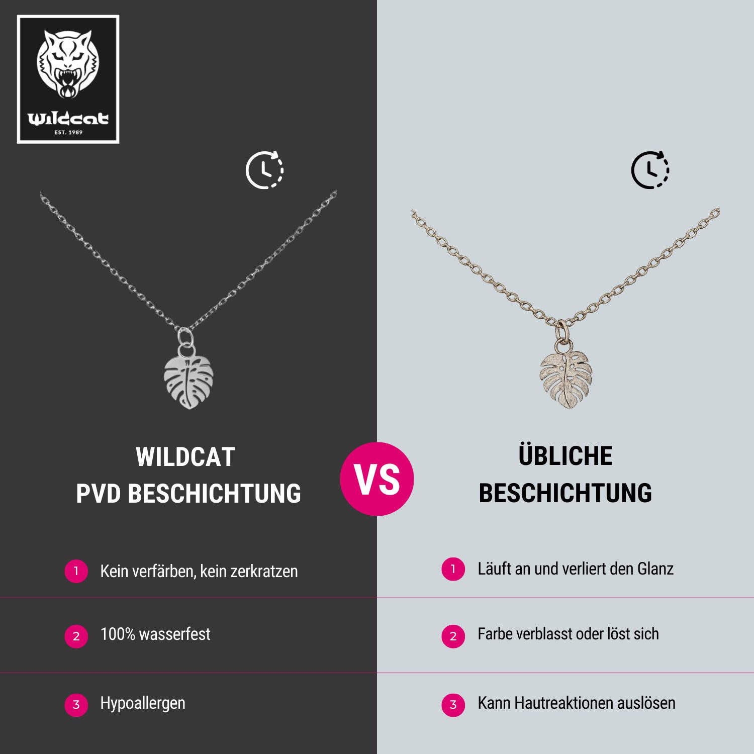 Wildcat Kette mit Anhänger Little Pentagram Star Kette - Rožnato Zlata, Chi günstig online kaufen