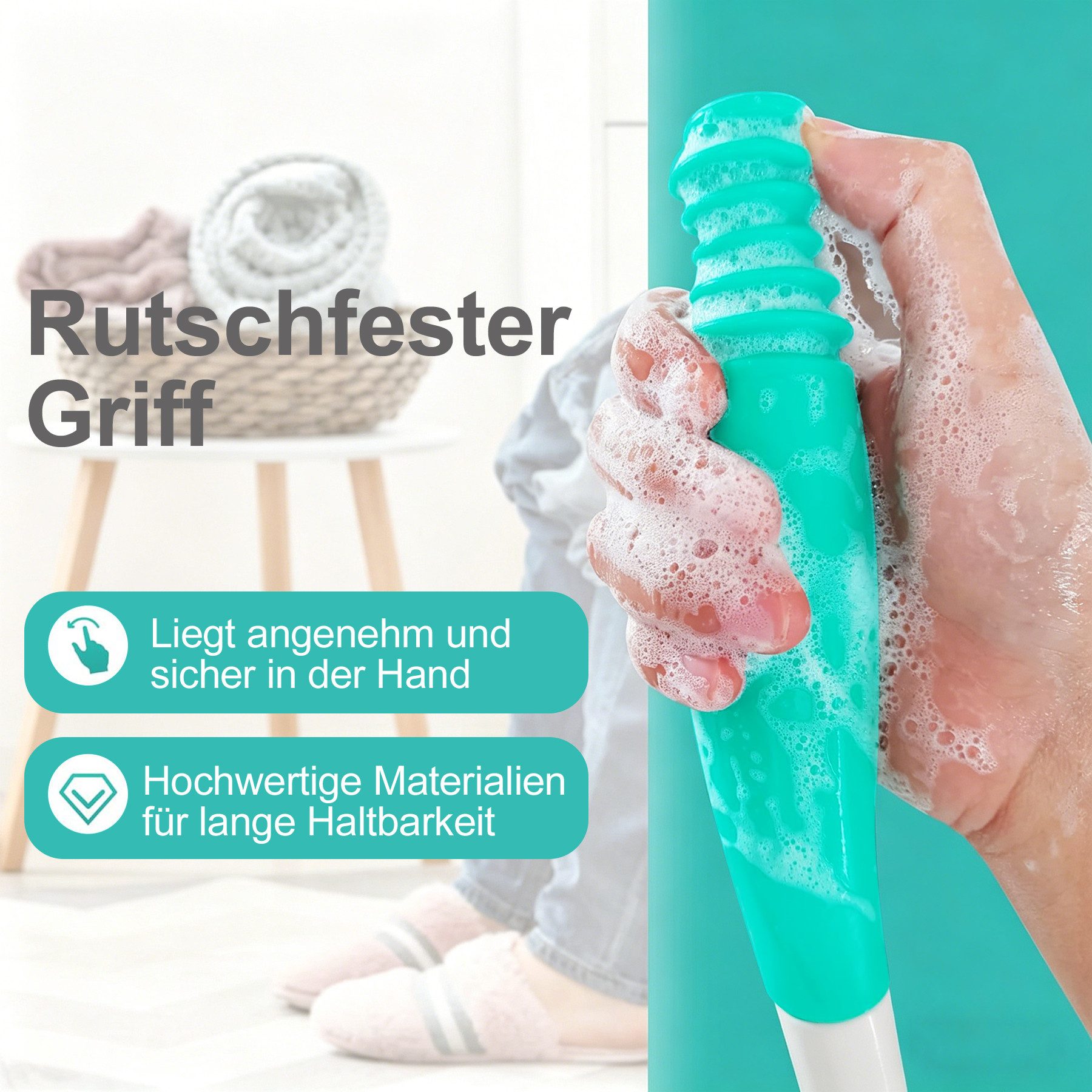 Mutig Haltegriff 2 Stück Abwischhilfe für Po - Toilettenhilfe zum Abwischen des Gesäßes, WC-Hilfsmittel für Senioren, 38cm Lange Reichweite Comfort Wipe