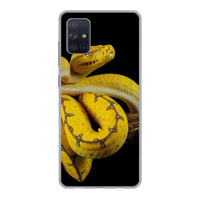 MuchoWow Handyhülle Schlange - Zweig - Gelb Phone Case Handyhülle Samsung Galaxy A71 Silikon Schutzhülle