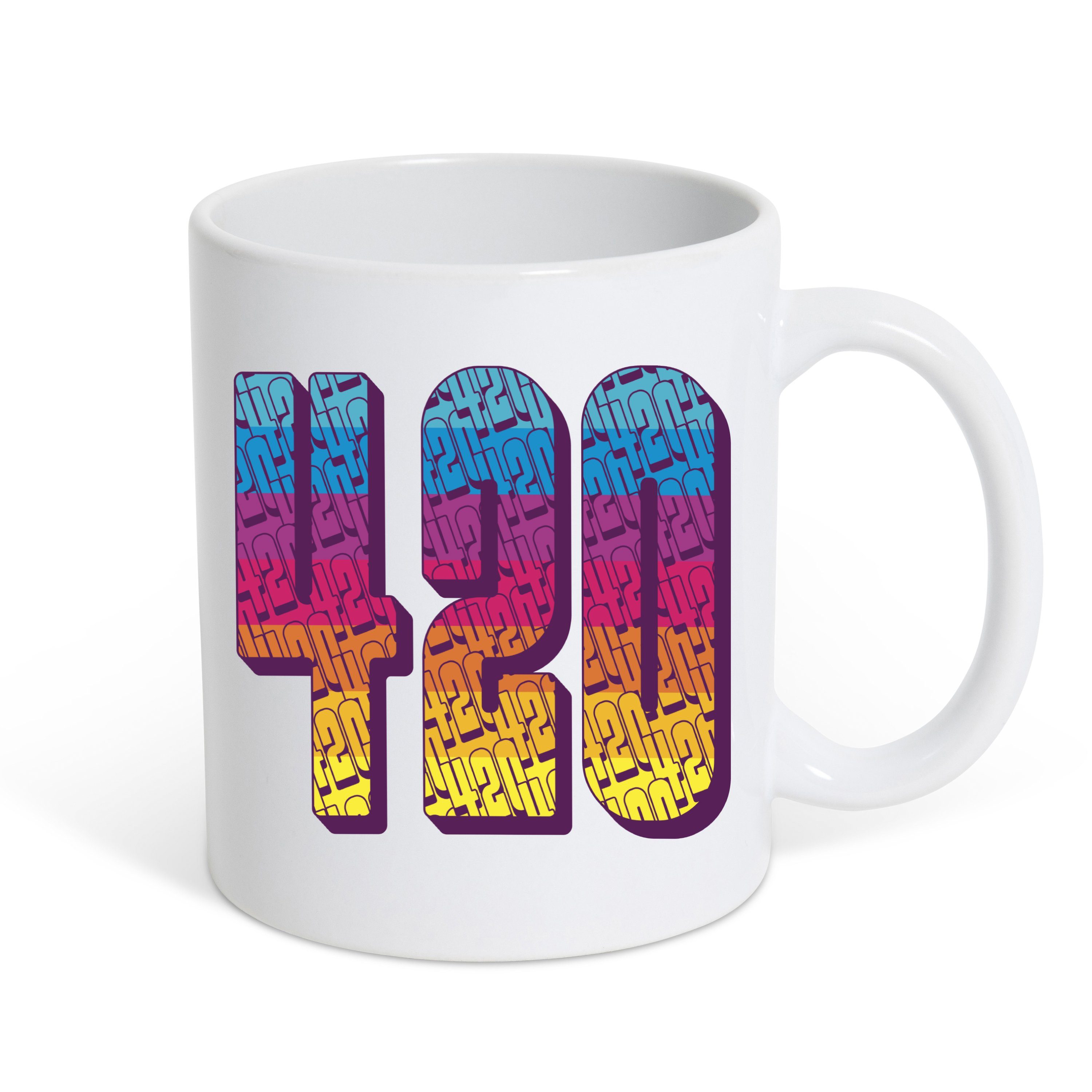 Youth Designz Tasse 420 Regenbogen Kaffeetasse Geschenk, Keramik, mit Retro Print