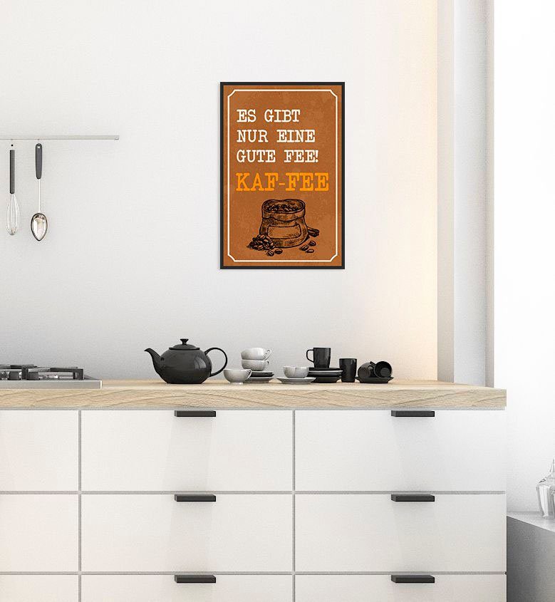 queence Metallbild Kaf-fe, Getränke, Schriftzug, Schriftzüge (1 St), Stahlschilder