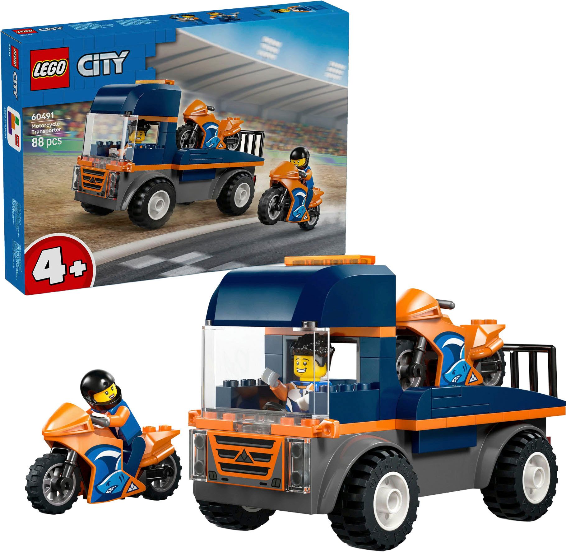 LEGO® Motorradtransporter (60491), LEGO City Konstruktionsspielsteine, (88 günstig online kaufen